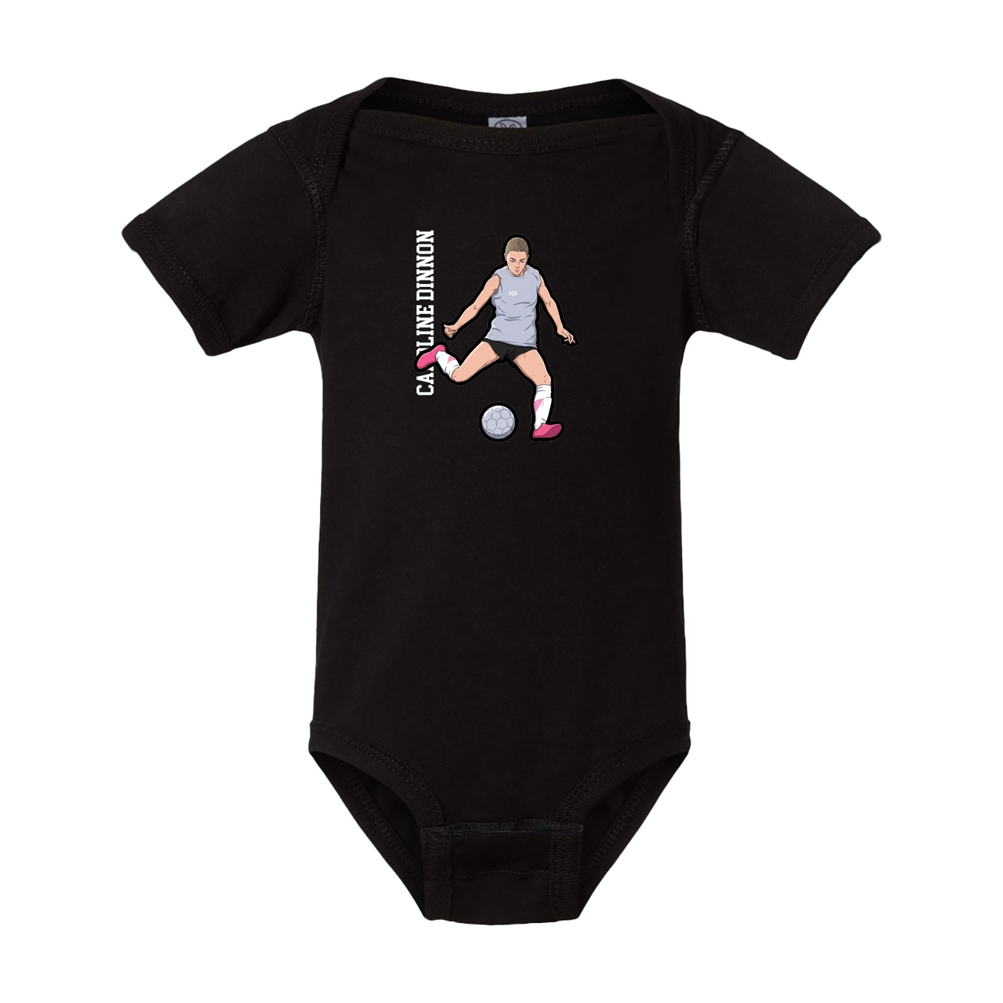 Baby Onesie — Name Vertical in Black