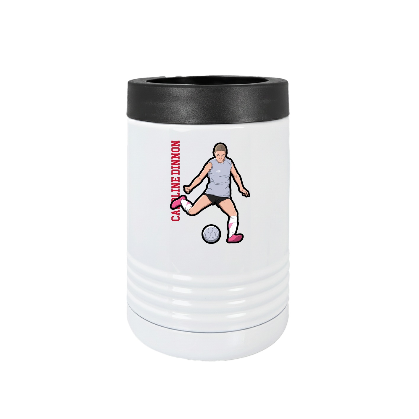 Beverage Holder — Name Vertical in White