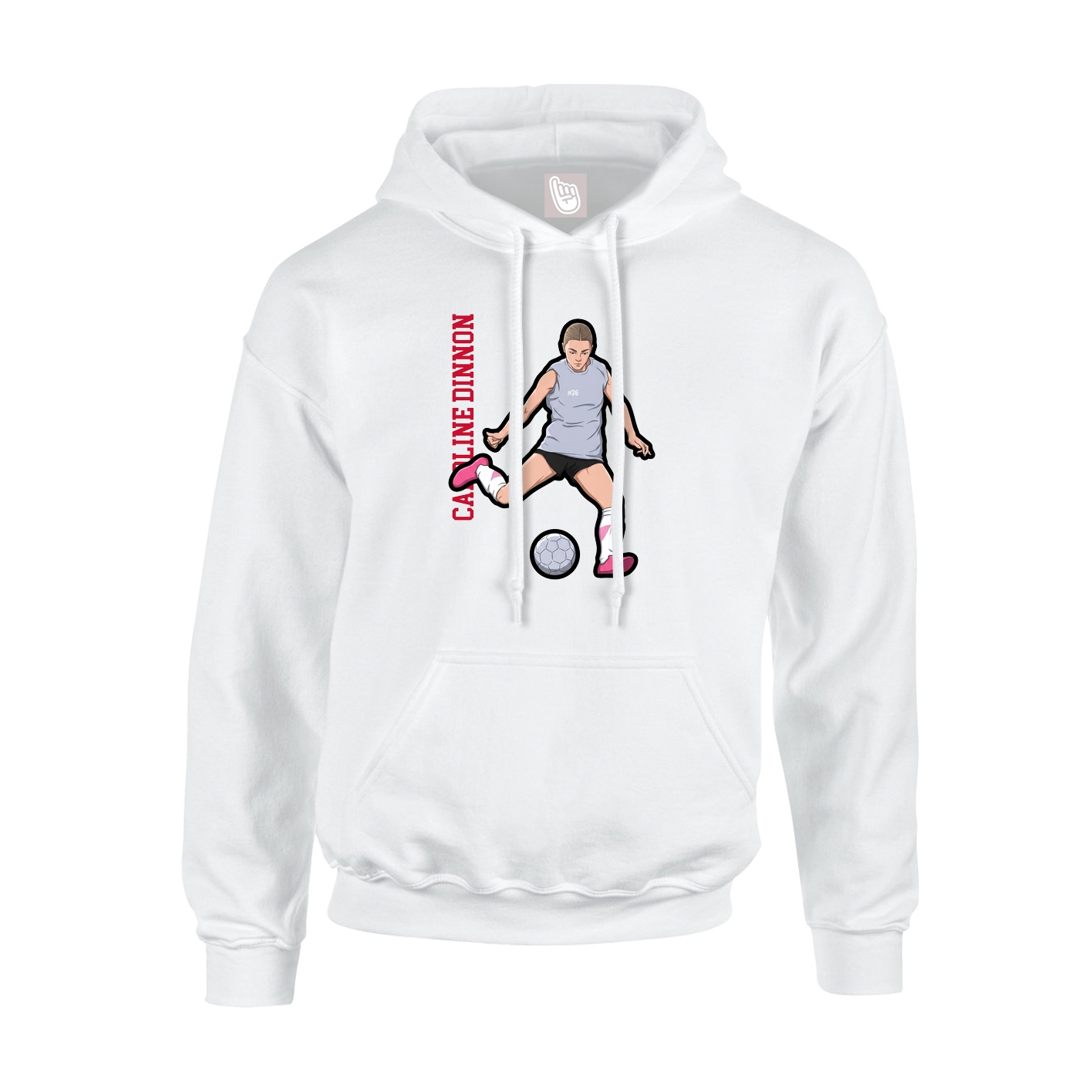 Youth Hoodie — Name Vertical in White