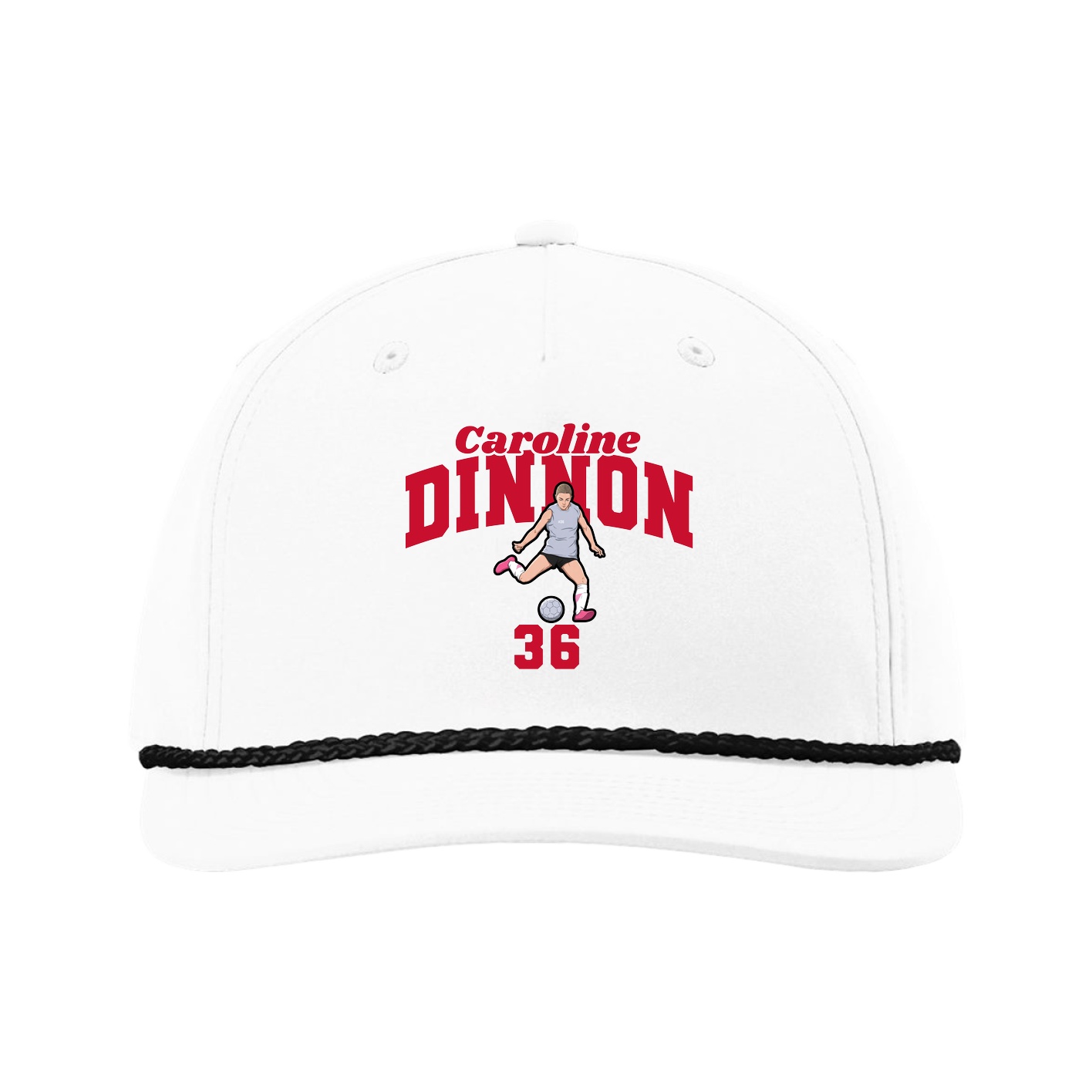 Five-Panel Classic Rope Cap — Signature Arch in White
