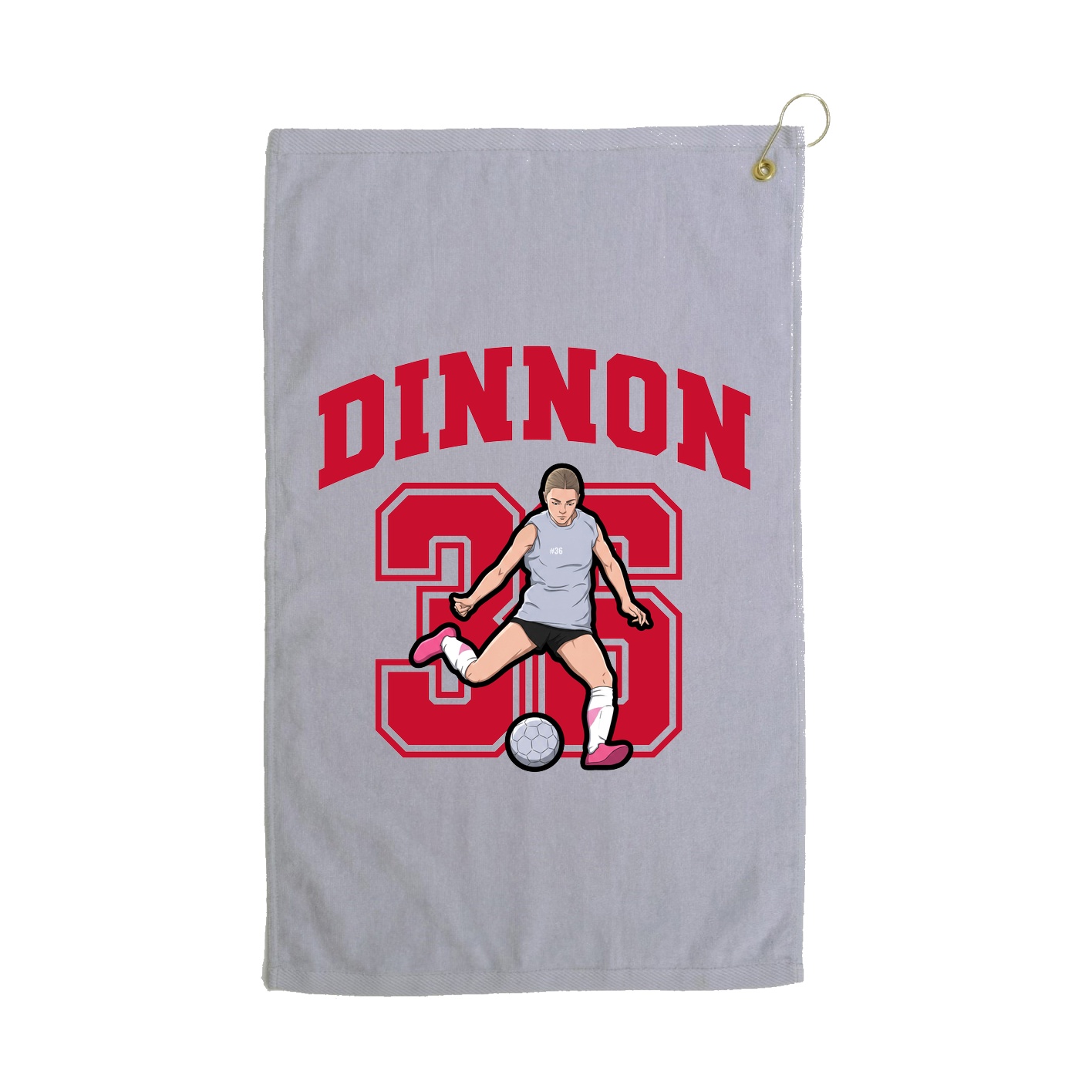 Golf Towel — Number in Grey
