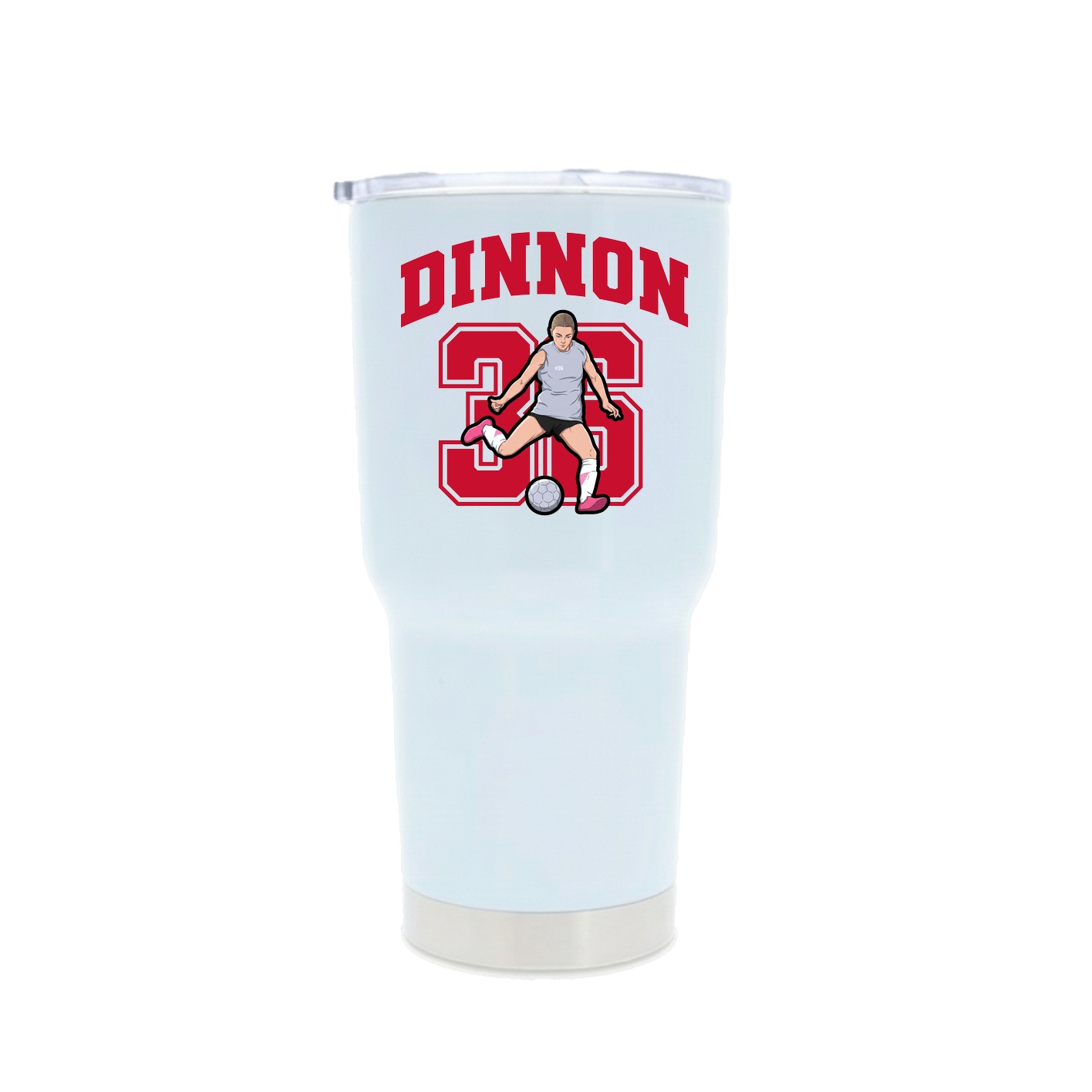 30oz Stainless Steel Tumbler — Number in White