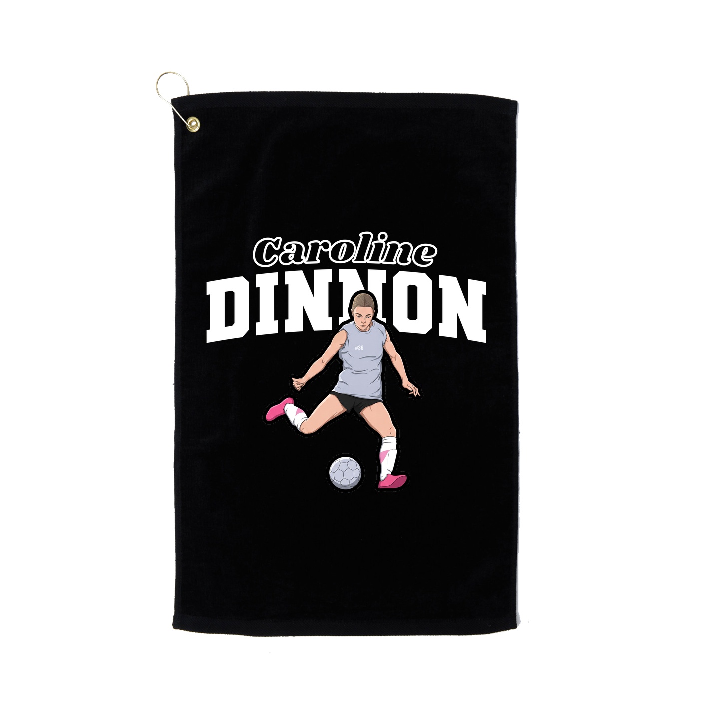 Golf Towel — Name Arch in Black