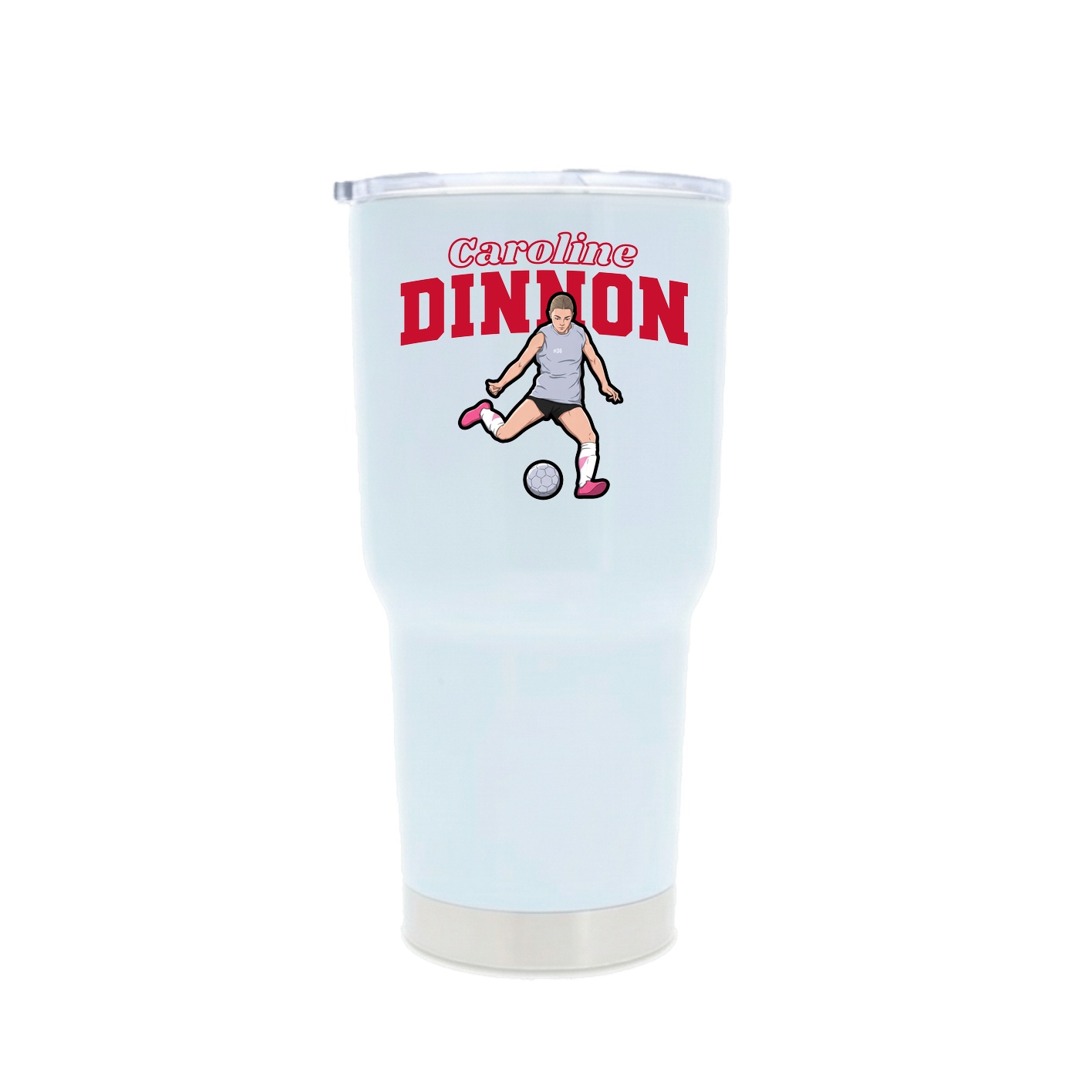 30oz Stainless Steel Tumbler — Name Arch in White