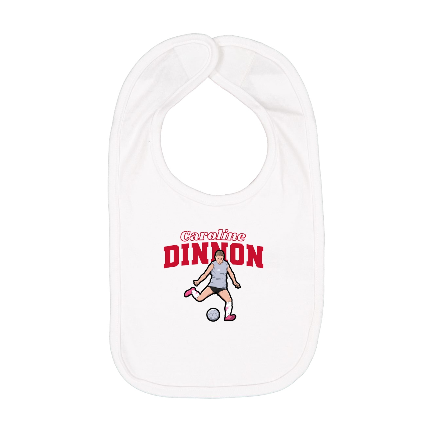 Infant Bib — Name Arch in White