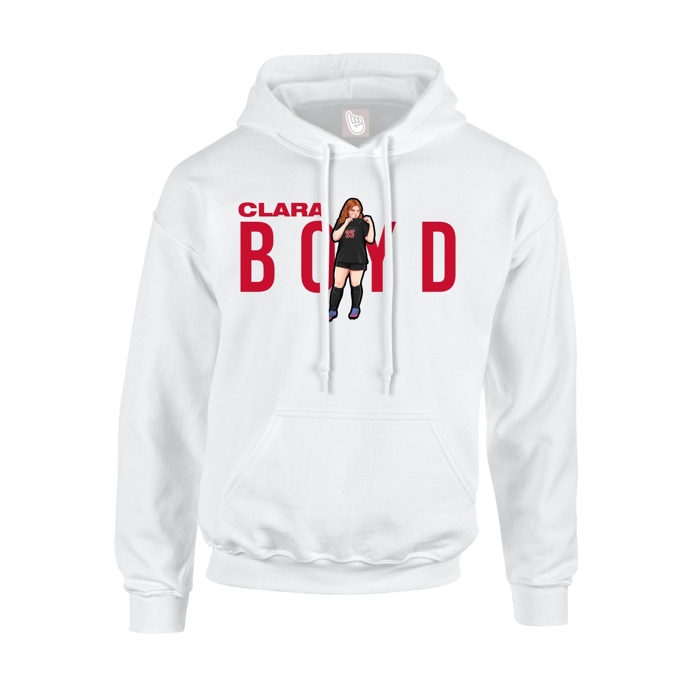 Youth Hoodie — Player Name in White