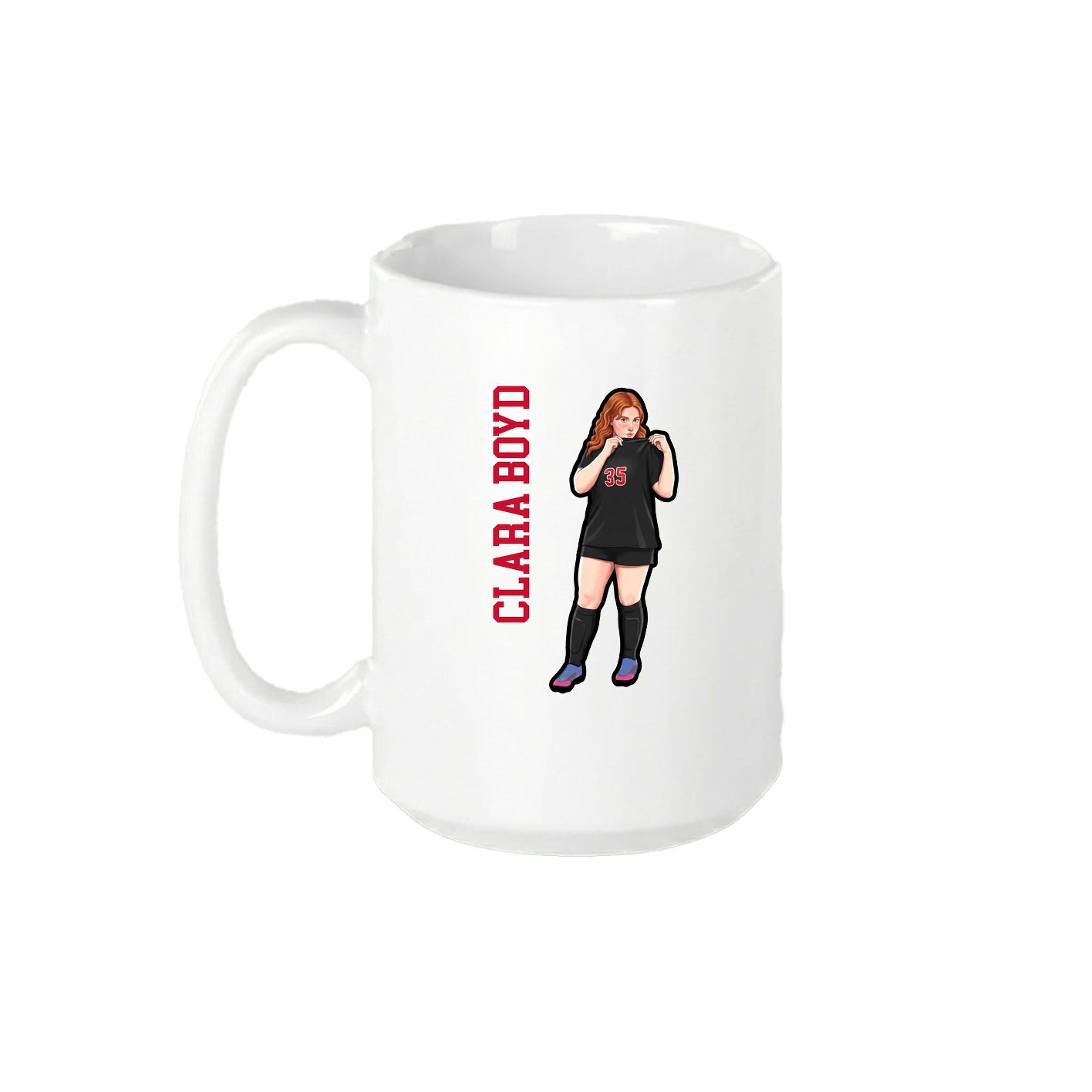 15oz Coffee Mug — Name Vertical in White