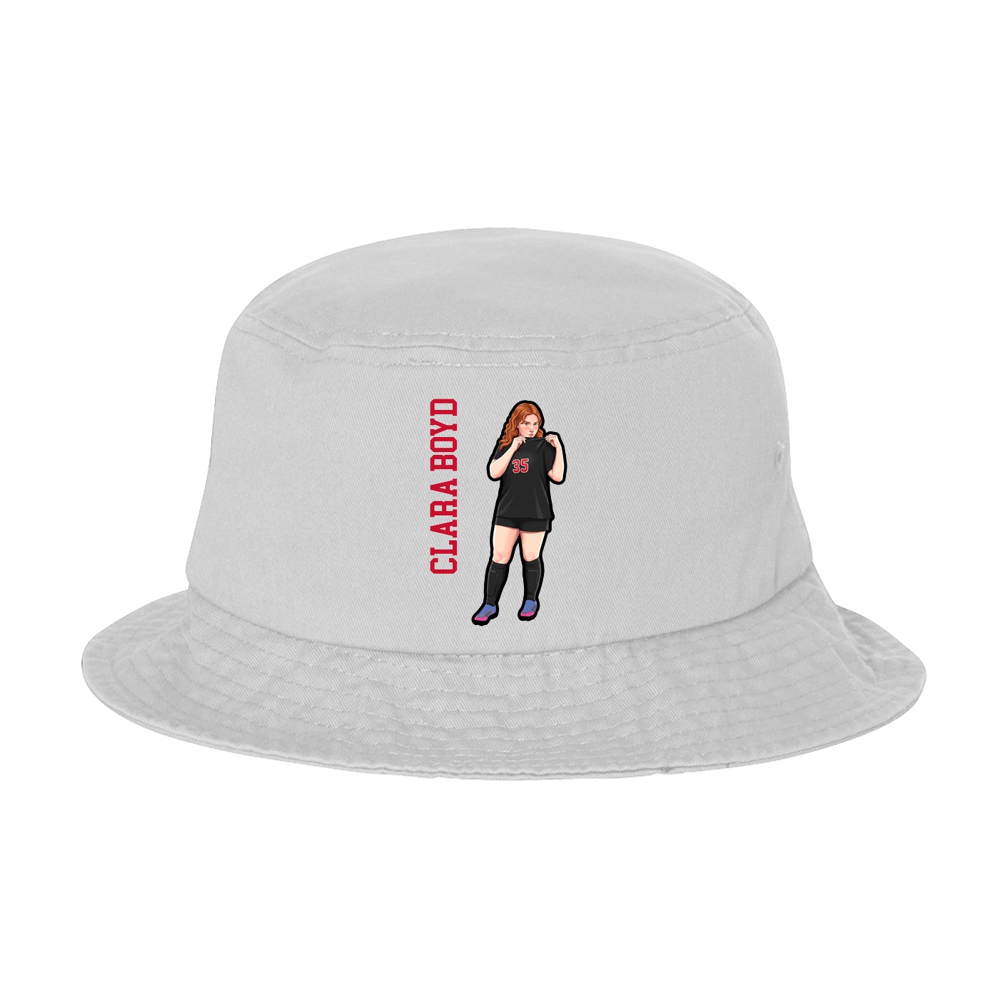 Bucket Cap — Name Vertical in White