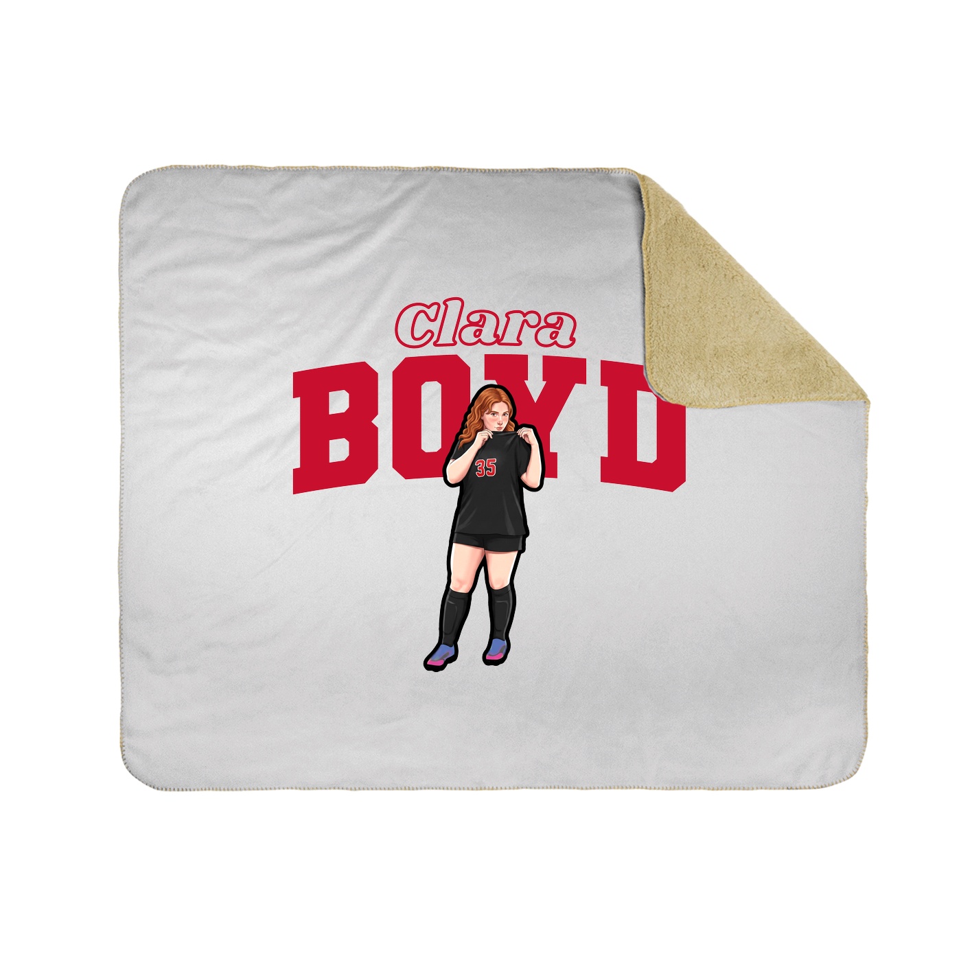 Throw Blanket — Name Arch in White