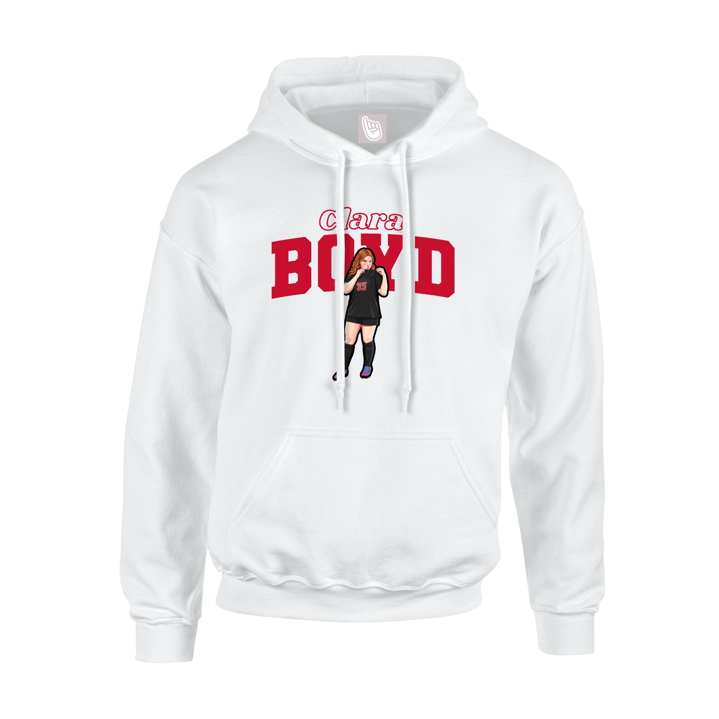 Hoodie — Name Arch in White