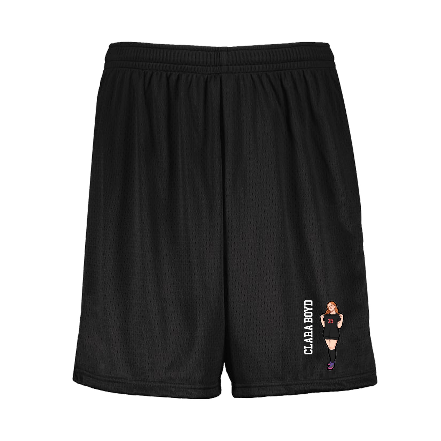 Shorts — Name Vertical in Black
