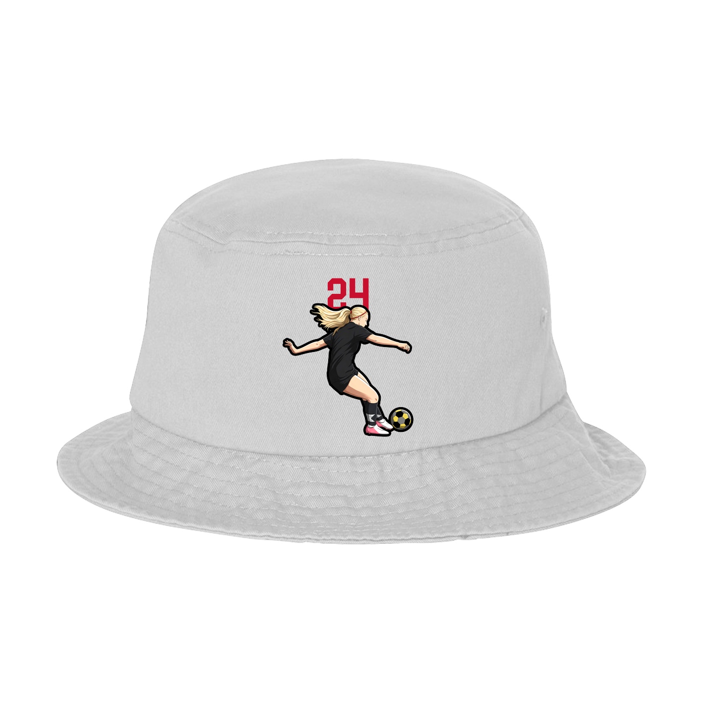 Bucket Cap — Number Top in White