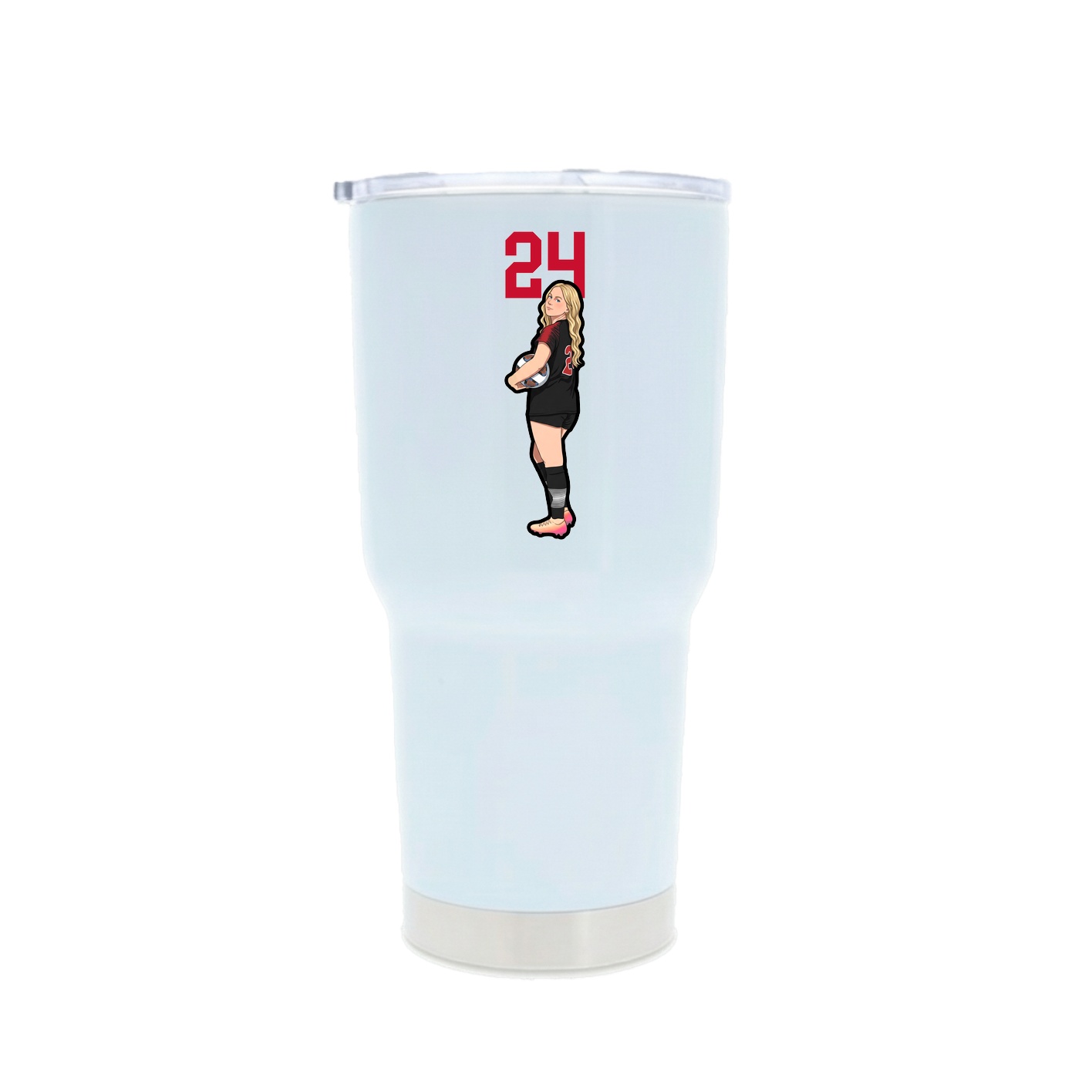 30oz Stainless Steel Tumbler — Number Top in White