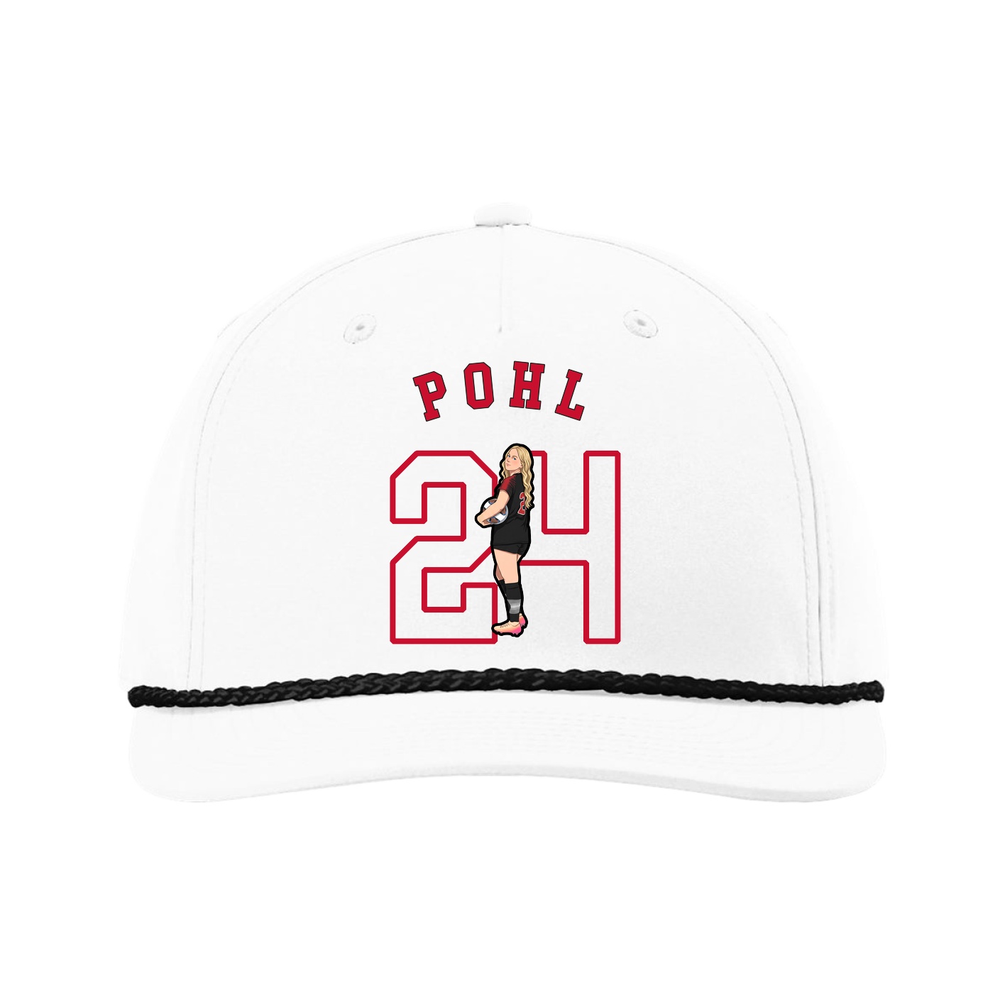 Five-Panel Classic Rope Cap — Shirsey Arch in White