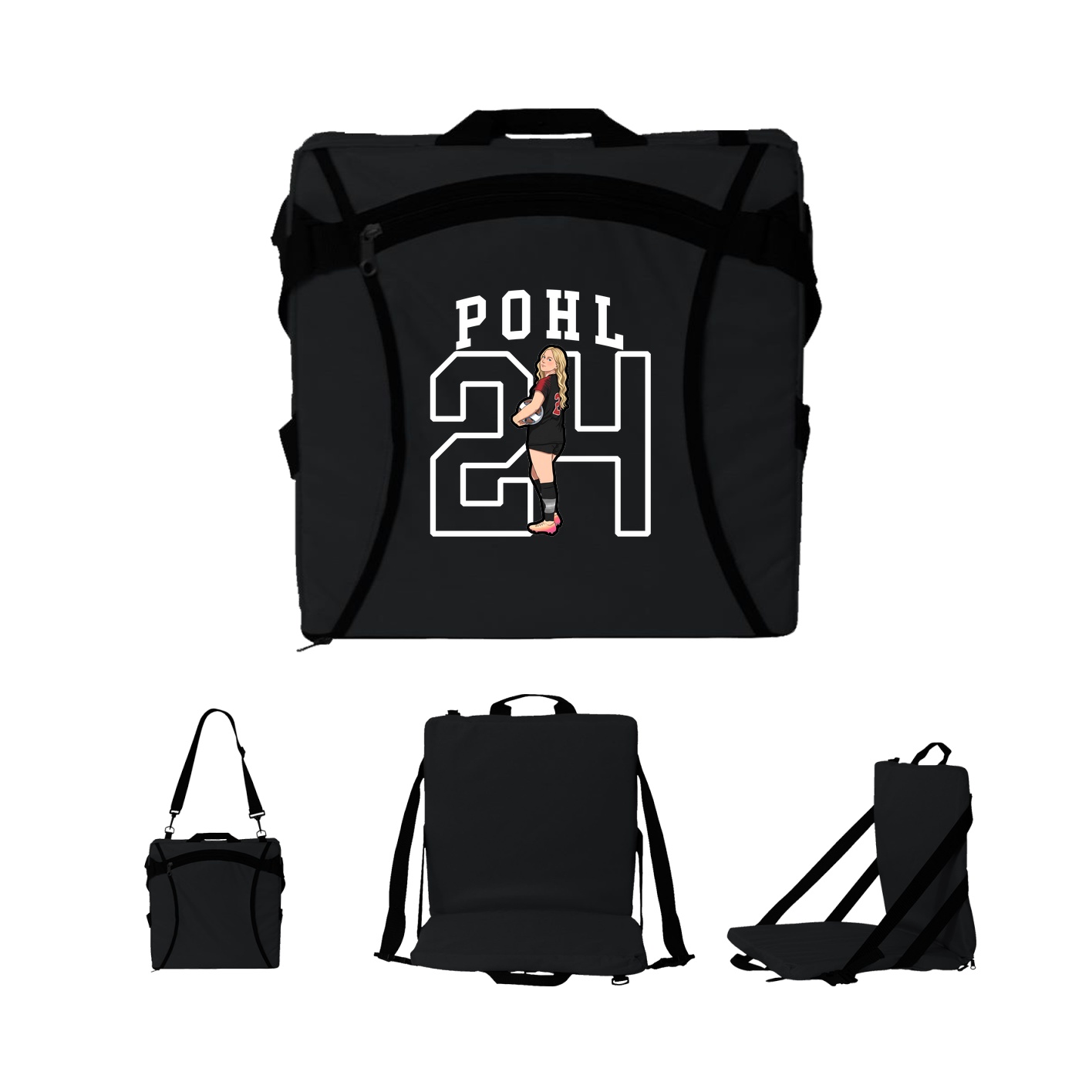 Folding Stadium Seat — Shirsey in Black