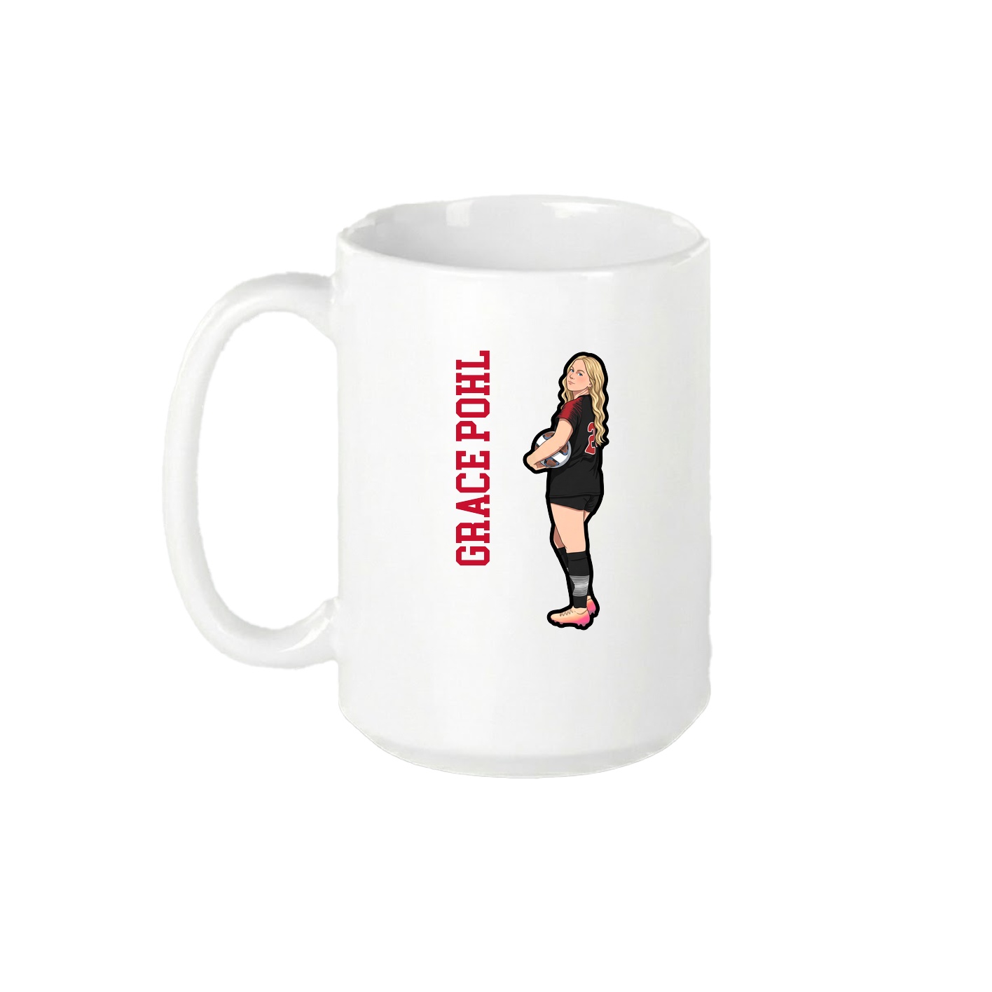 15oz Coffee Mug — Name Vertical in White