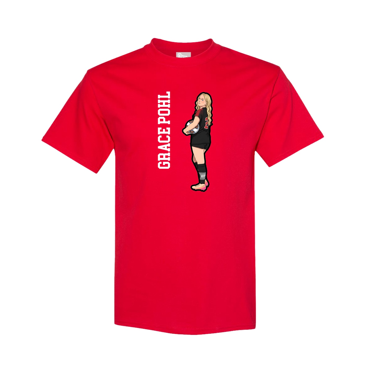 Youth Tee — Name Vertical in Red