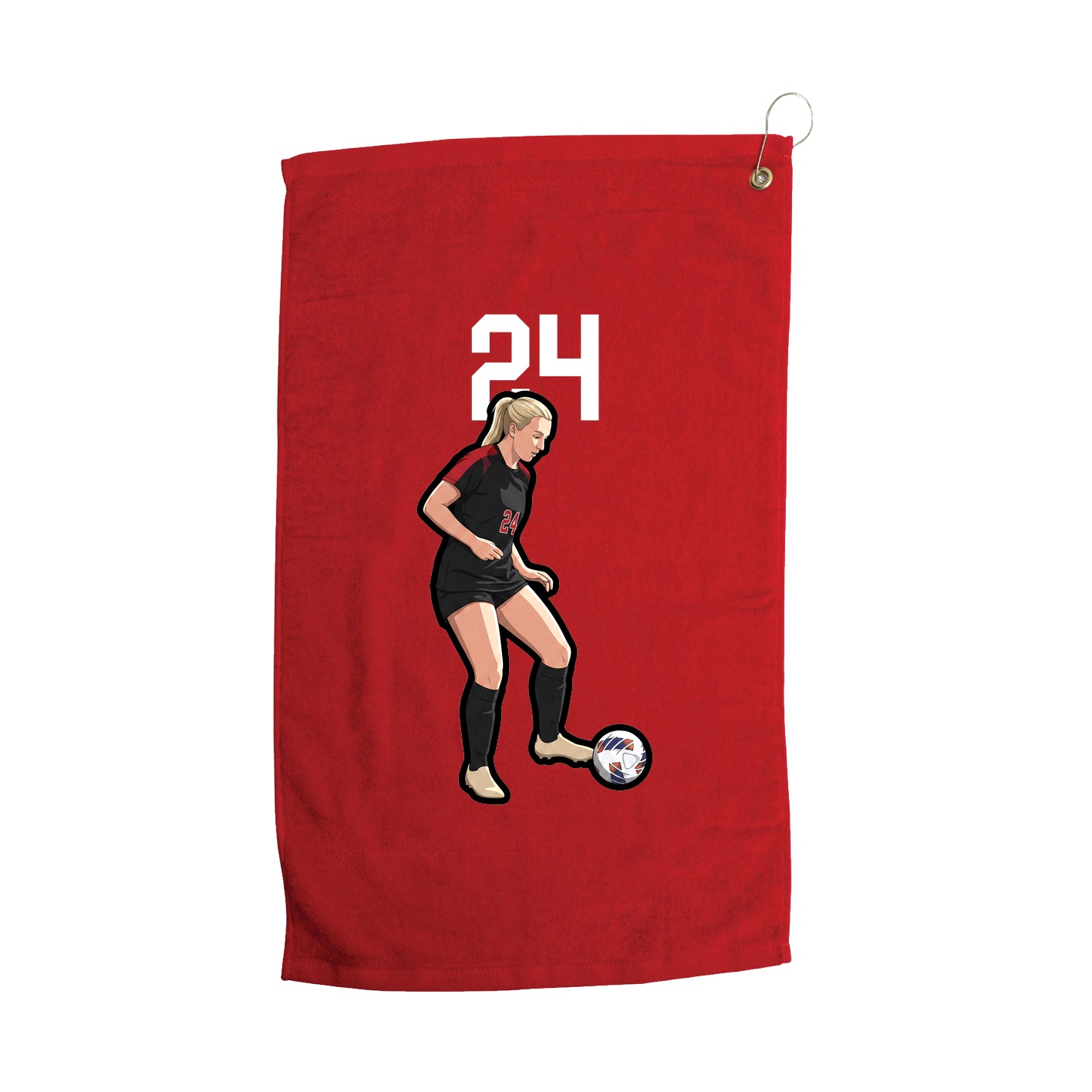 Golf Towel — Number Top in Red