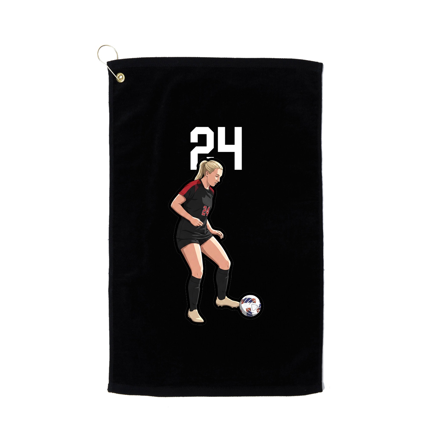 Golf Towel — Number Top in Black