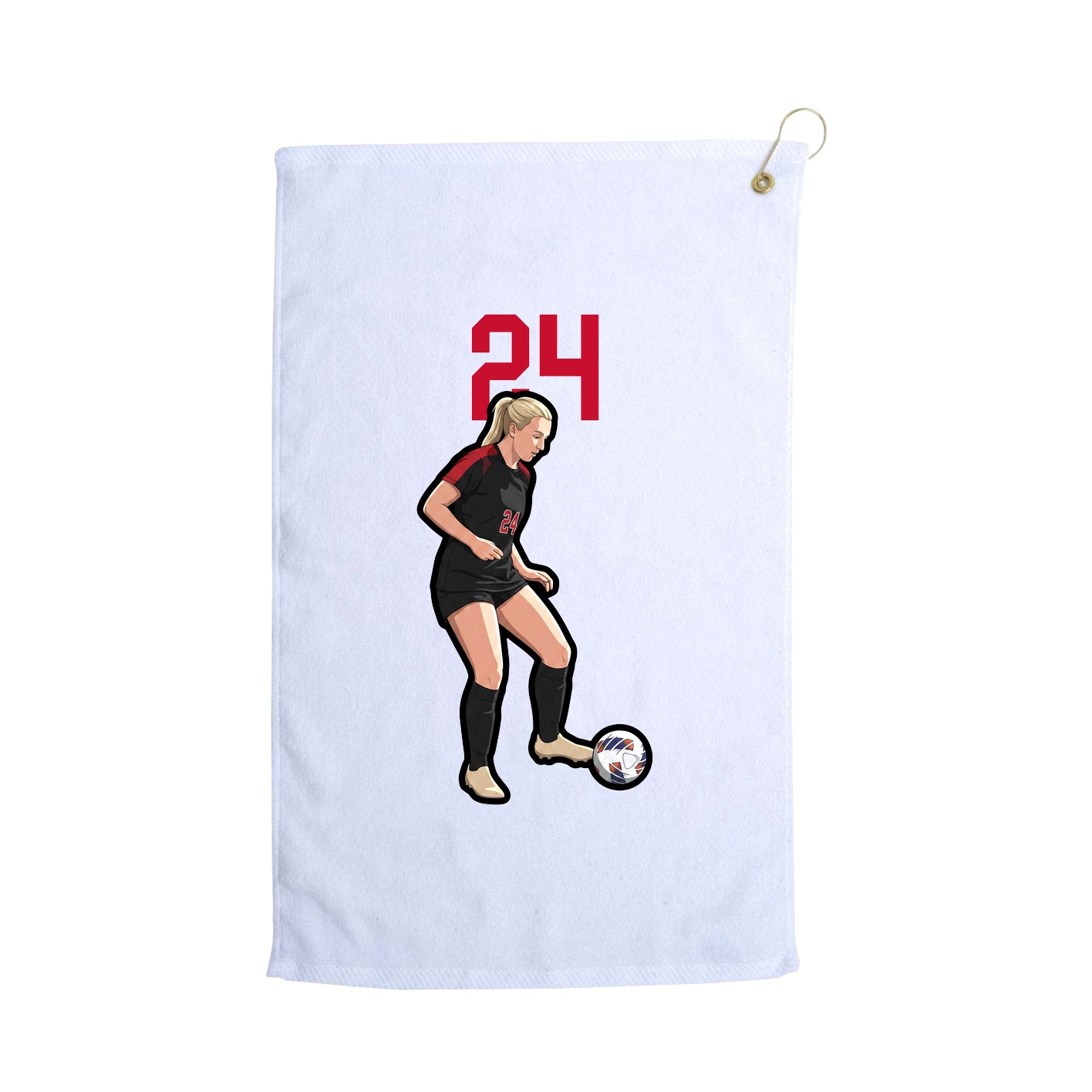 Golf Towel — Number Top in White