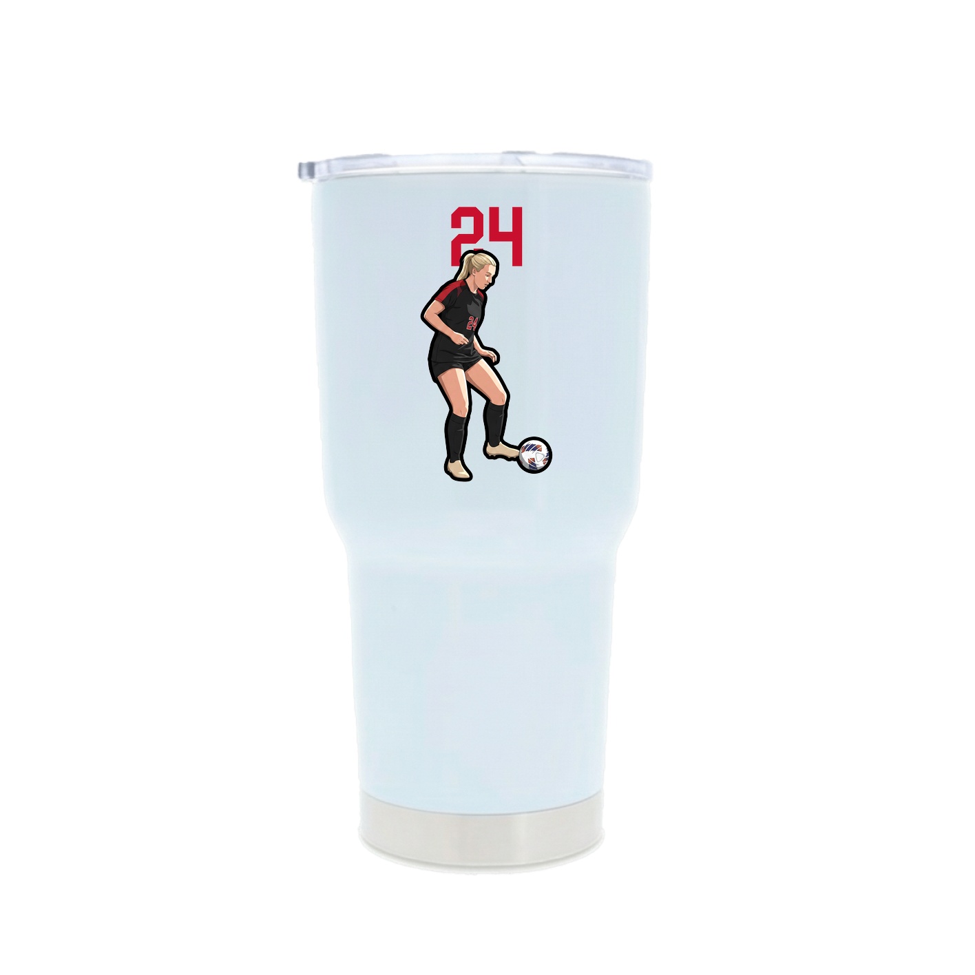 30oz Stainless Steel Tumbler — Number Top in White