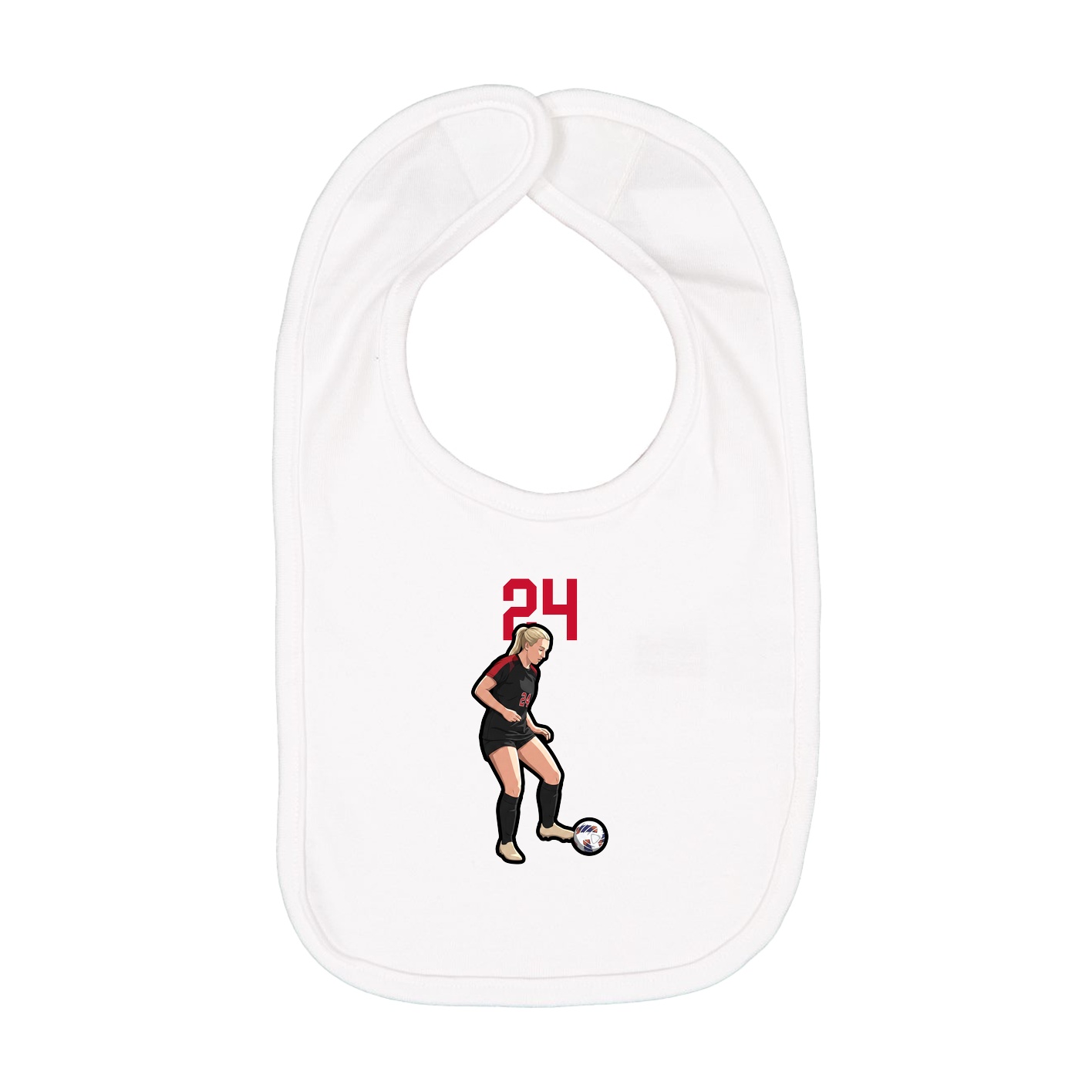 Infant Bib — Number Top in White