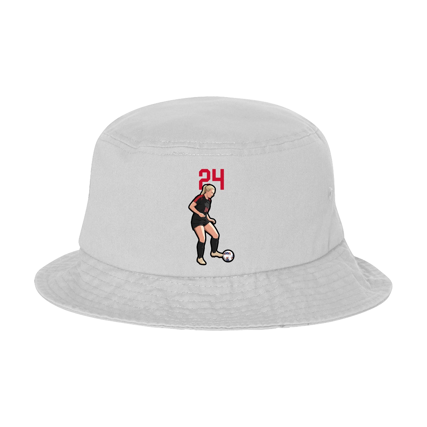 Bucket Cap — Number Top in White