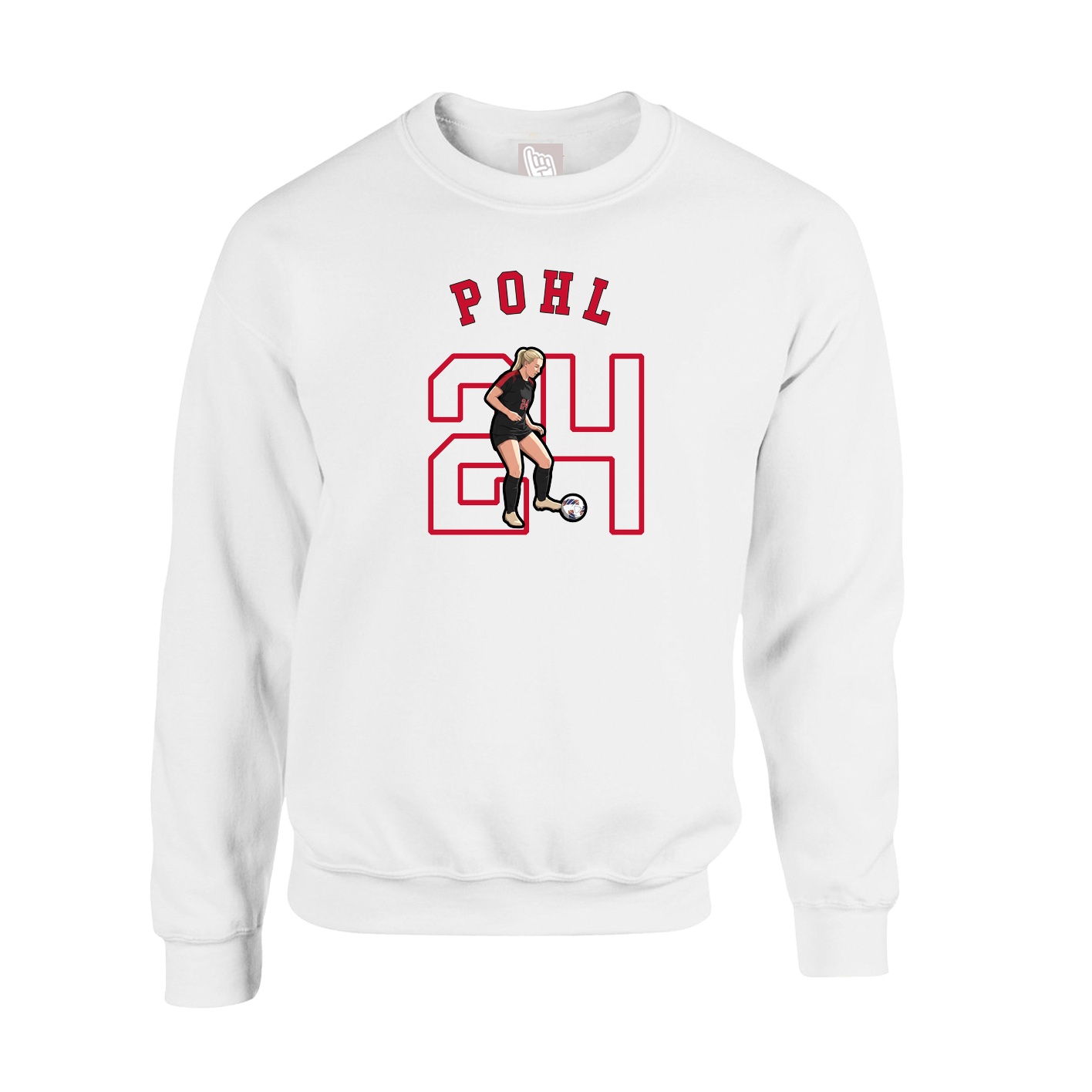 Fleece Crew — Shirsey Arch in White