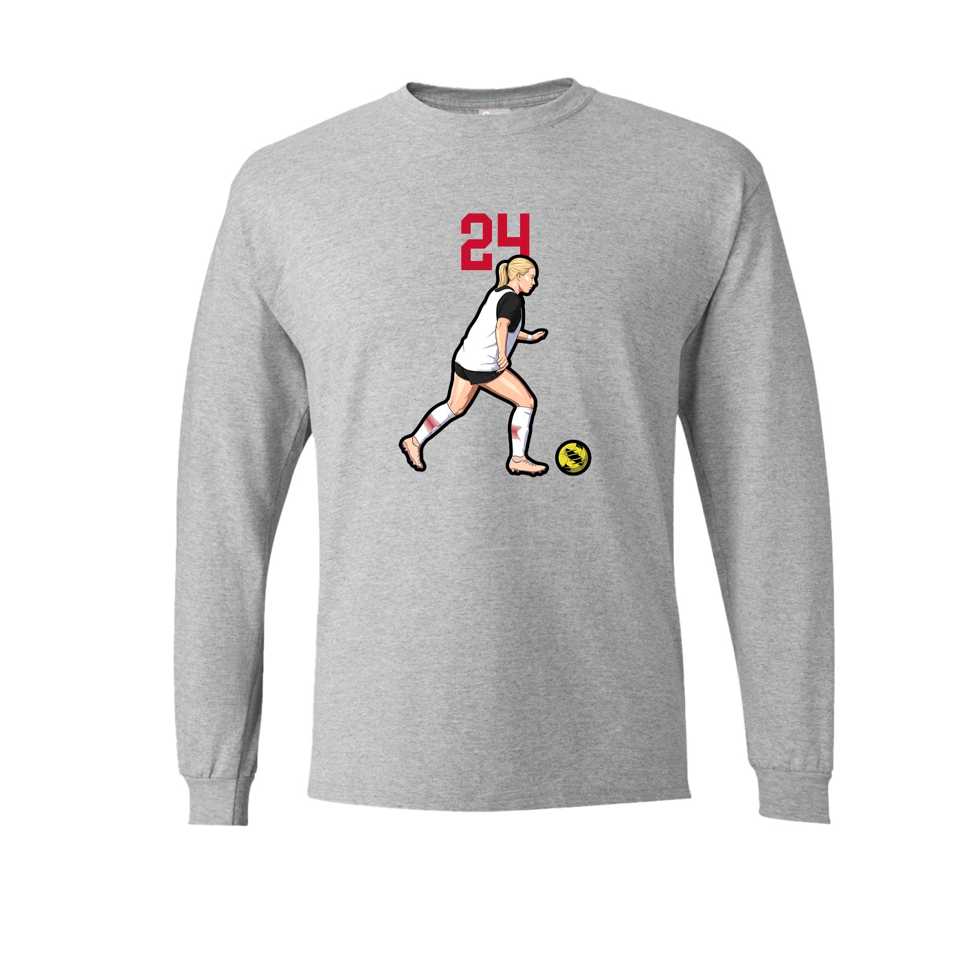 Long Sleeve Tee — Number Top in Grey