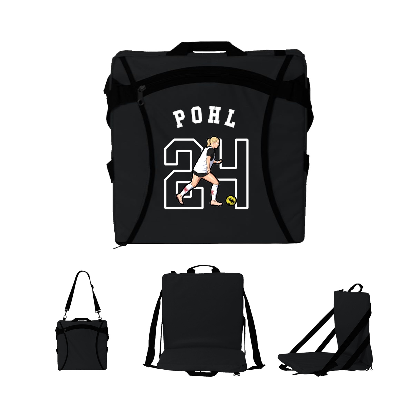 Folding Stadium Seat — Shirsey Arch in Black
