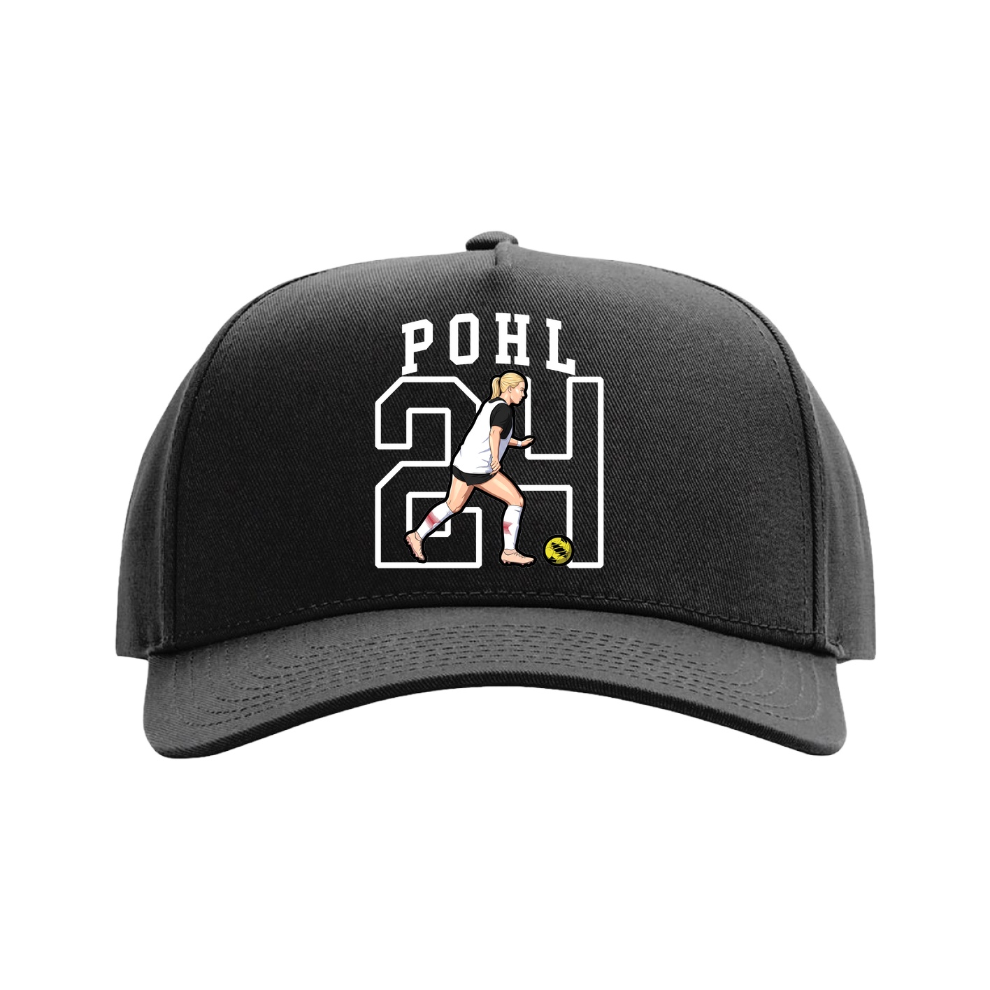 Full Fabric Five-Panel Champ Cap — Shirsey in Black