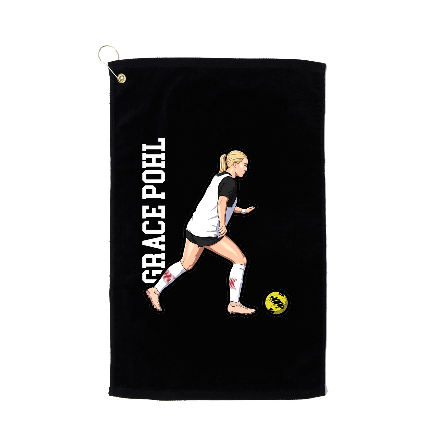 Golf Towel — Name Vertical in Black