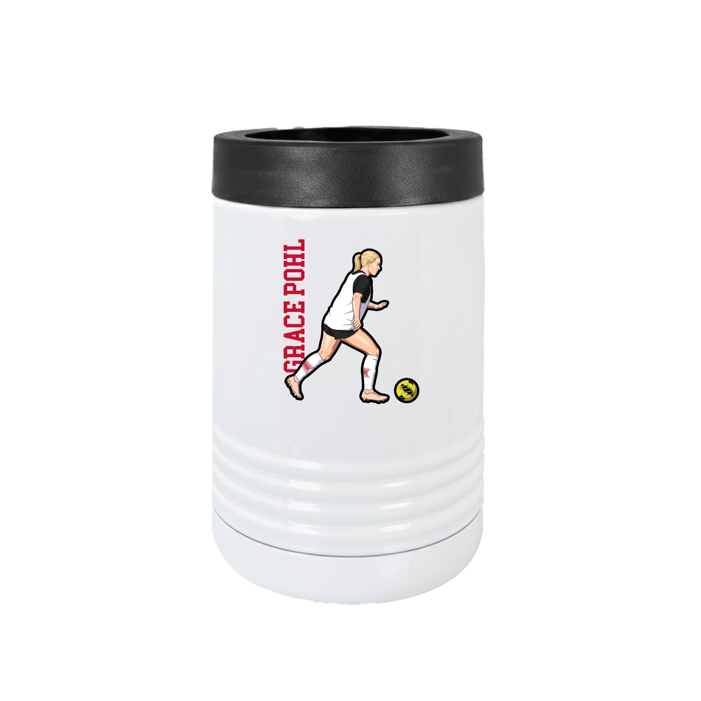 Beverage Holder — Name Vertical in White
