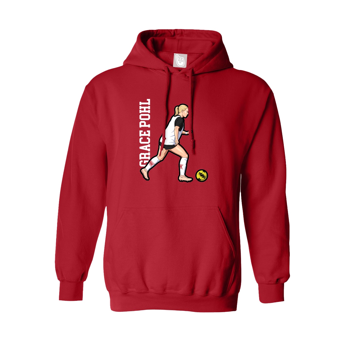 Youth Hoodie — Name Vertical in Red