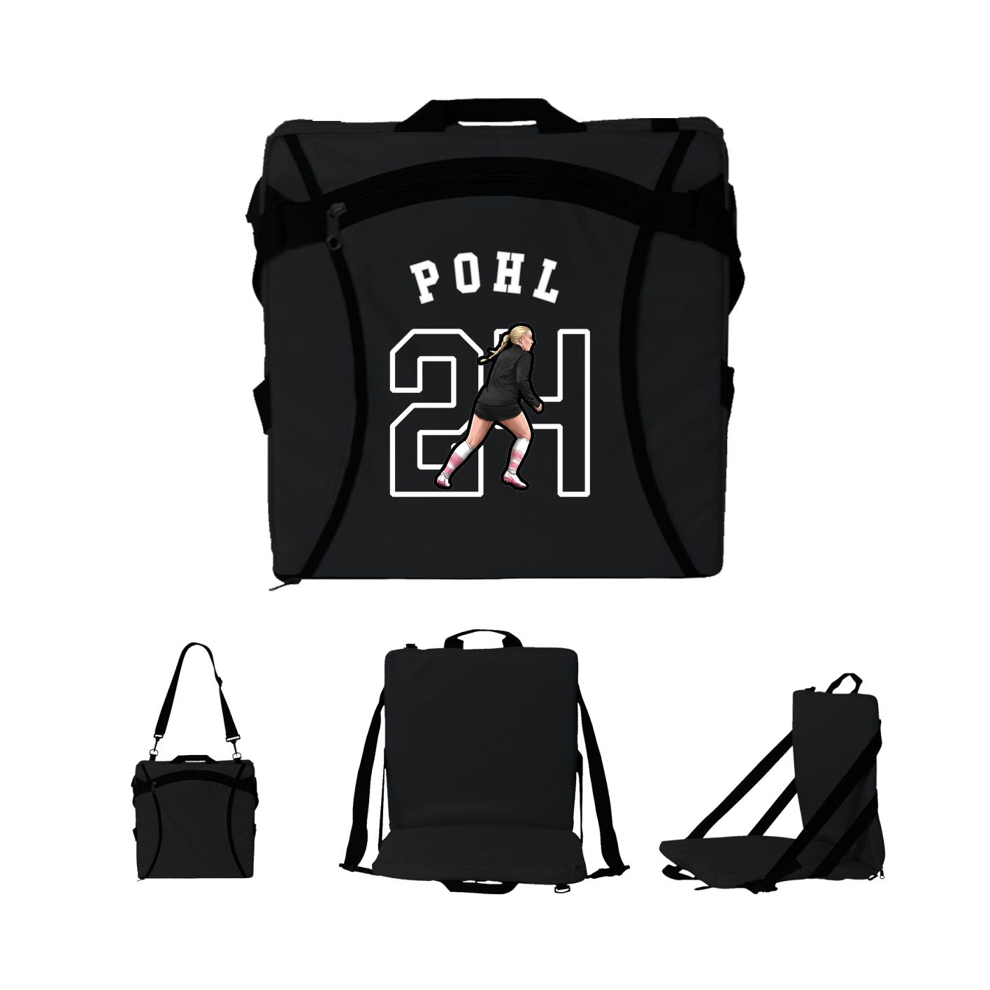 Folding Stadium Seat — Shirsey Arch in Black