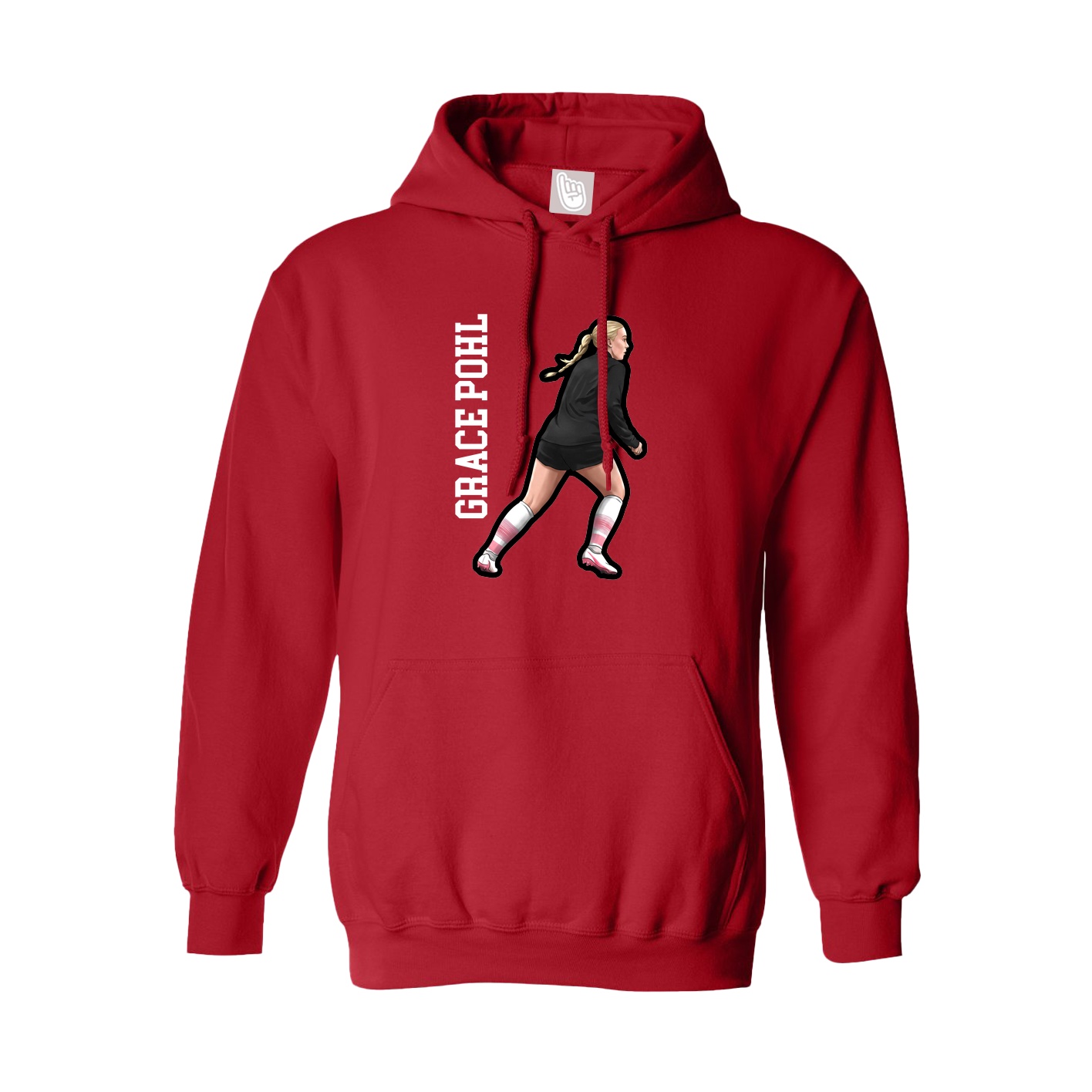 Hoodie — Name Vertical in Red