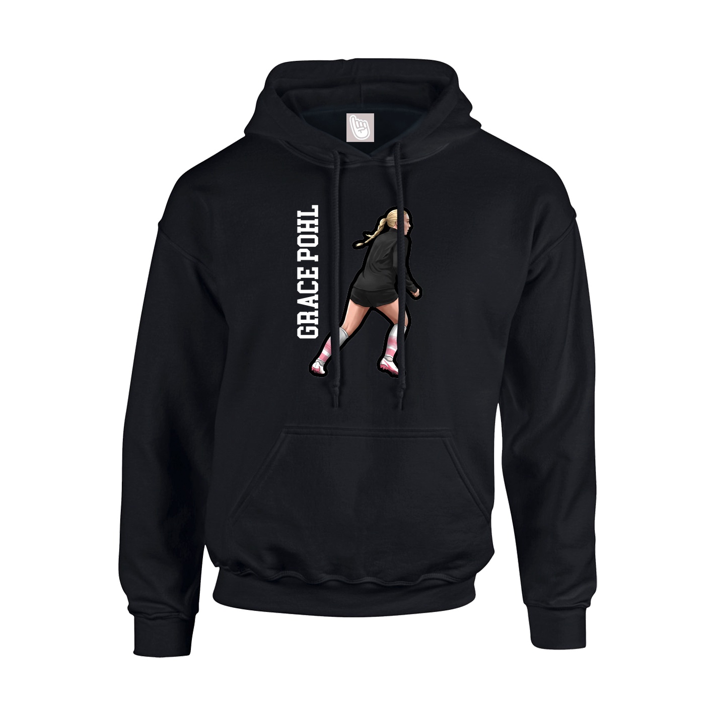 Youth Hoodie — Name Vertical in Black