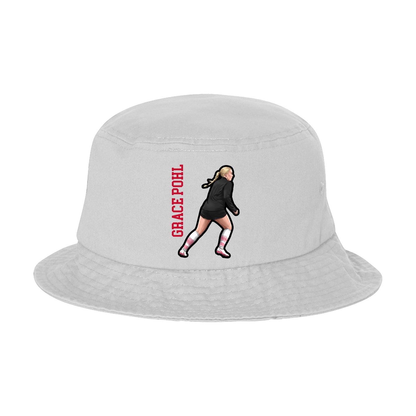 Bucket Cap — Name Vertical in White