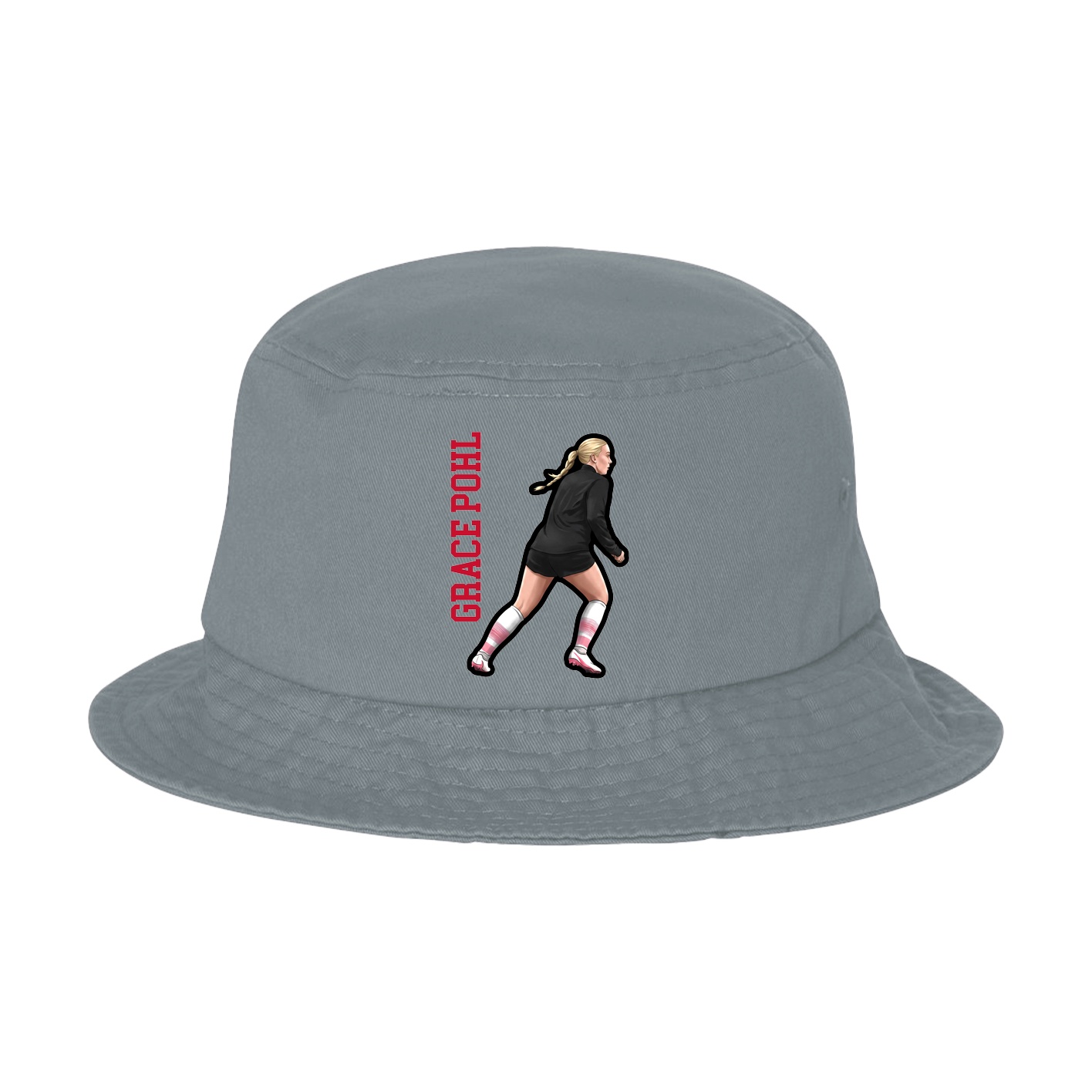 Bucket Cap — Name Vertical in Grey