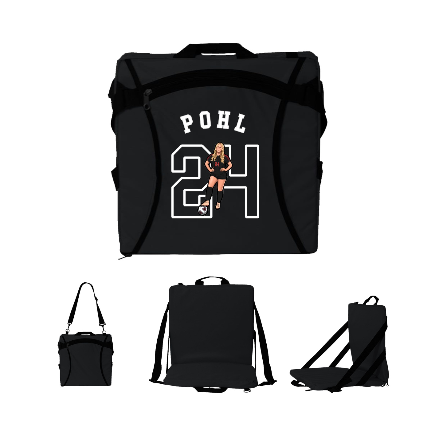 Folding Stadium Seat — Shirsey Arch in Black