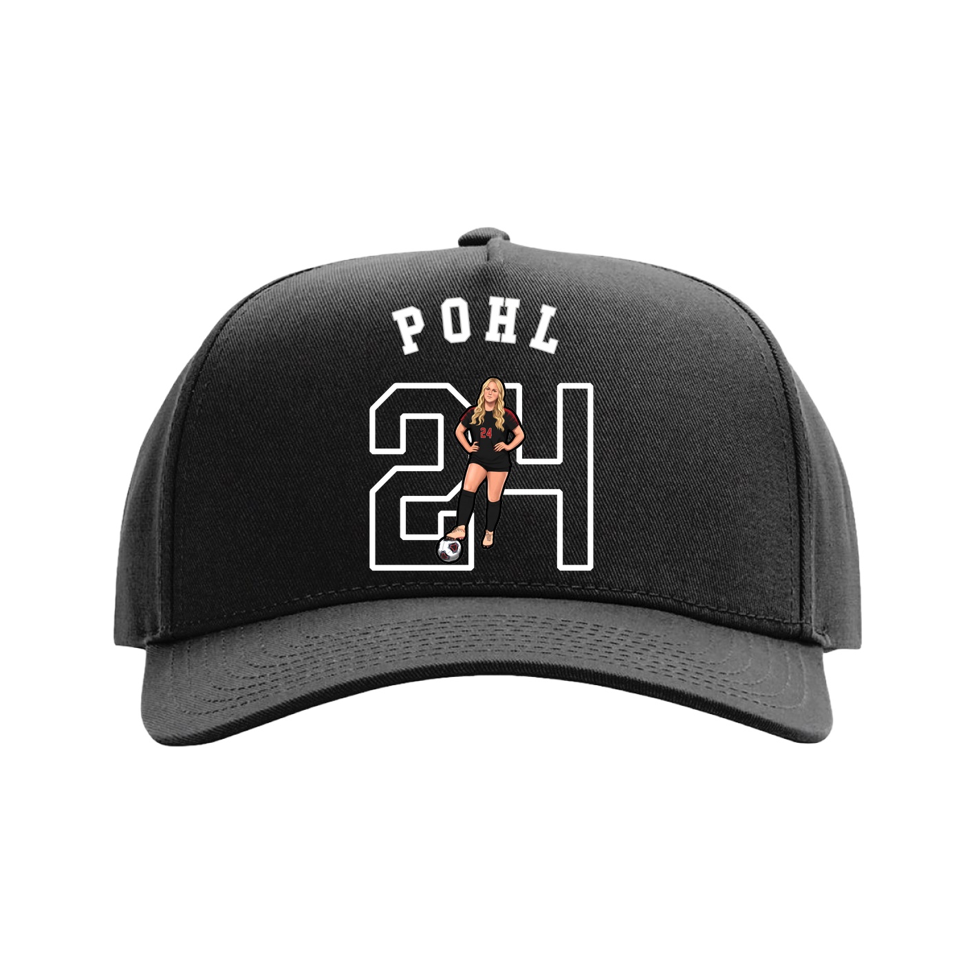 Full Fabric Five-Panel Champ Cap — Shirsey Arch in Black