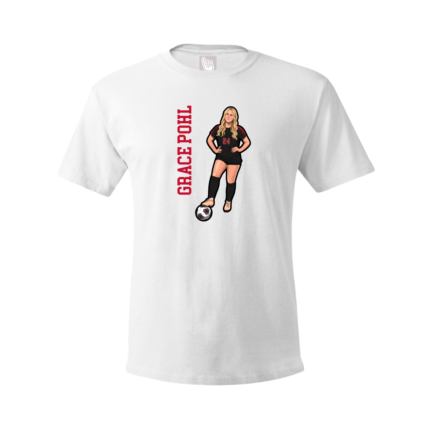Tee — Name Vertical in White