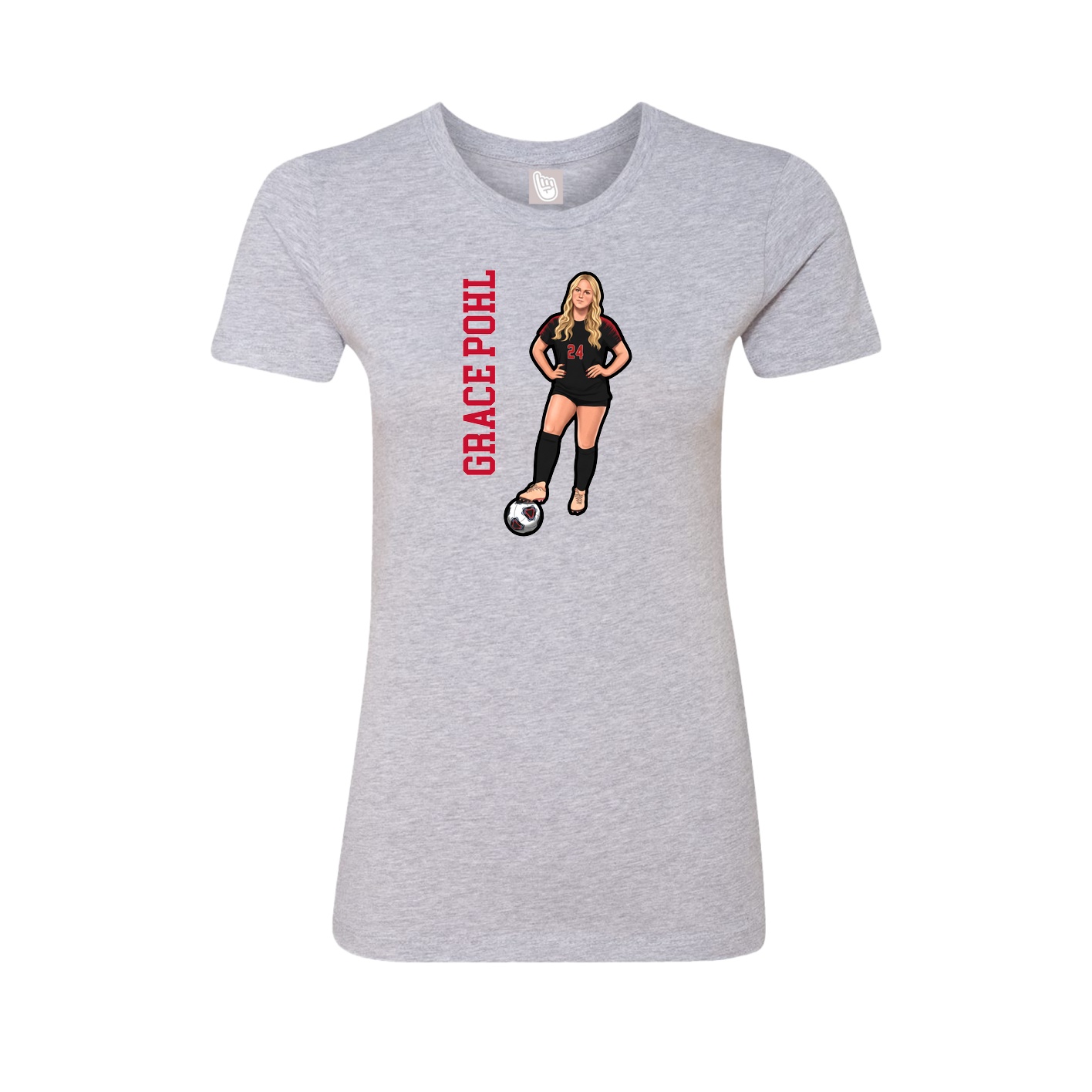 Womens Tee — Name Vertical in Grey