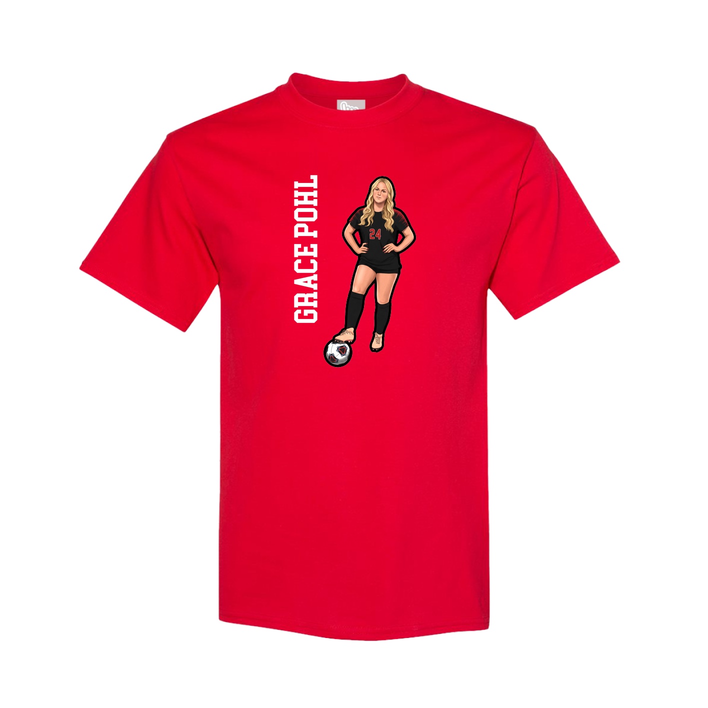 Youth Tee — Name Vertical in Red