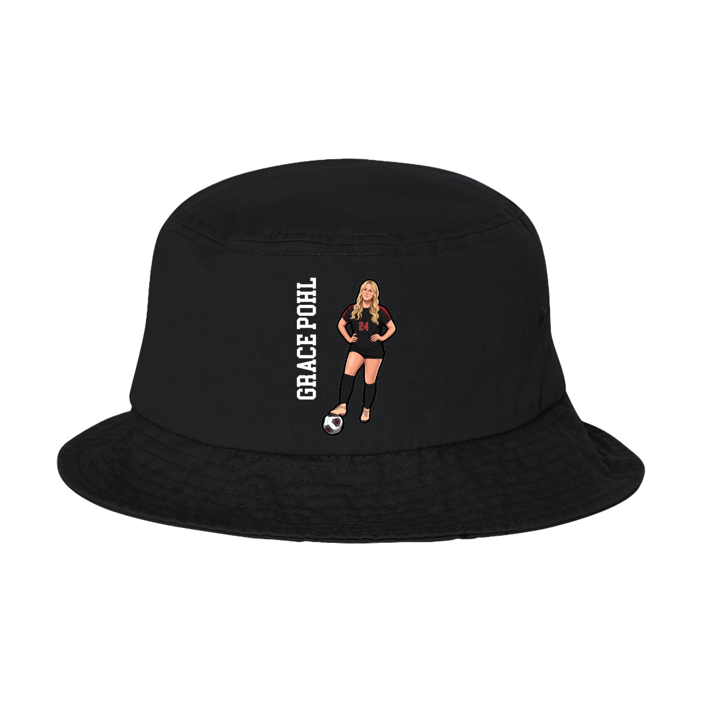 Bucket Cap — Name Vertical in Black