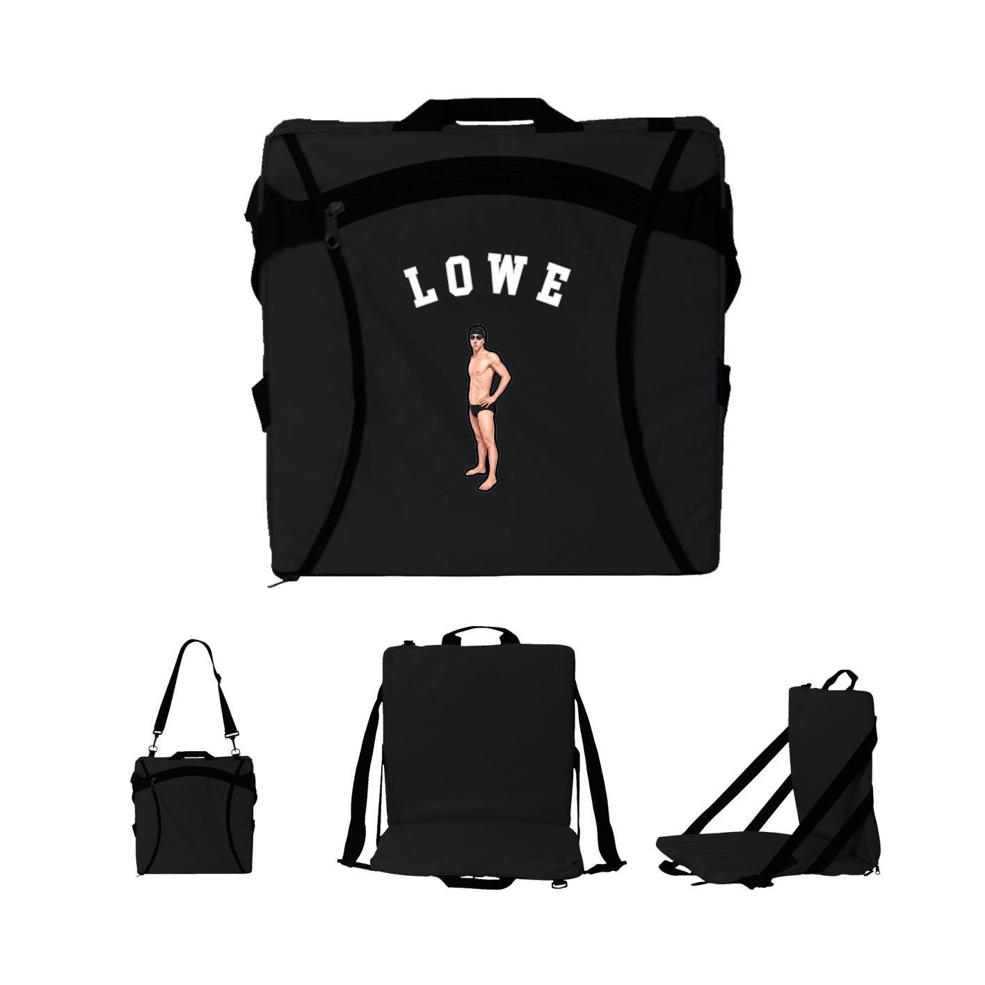 Folding Stadium Seat — Shirsey Arch in Black