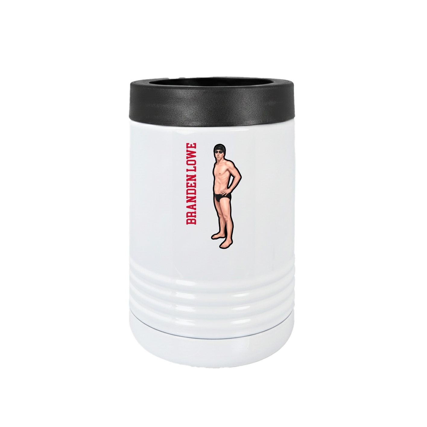 Beverage Holder — Name Vertical in White