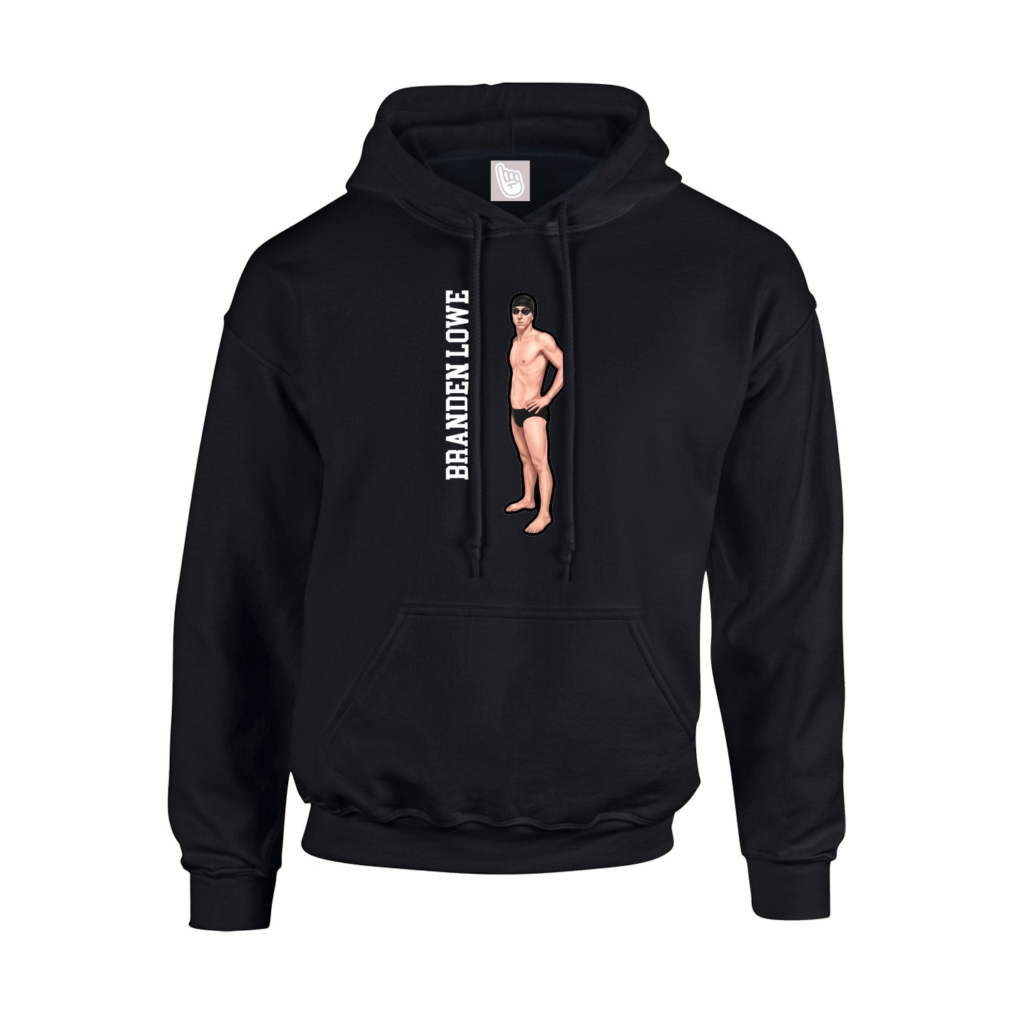 Youth Hoodie — Name Vertical in Black