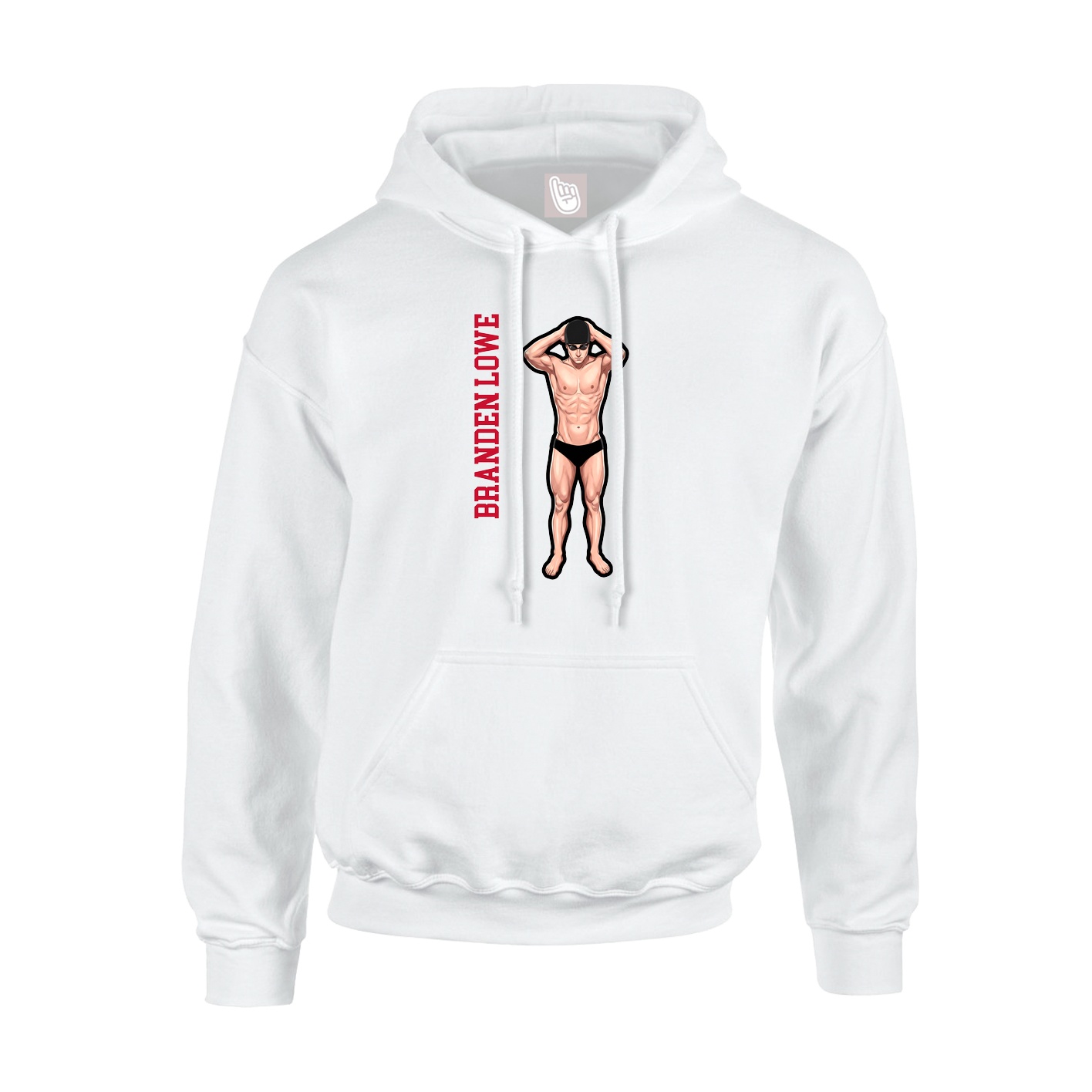 Hoodie — Name Vertical in White