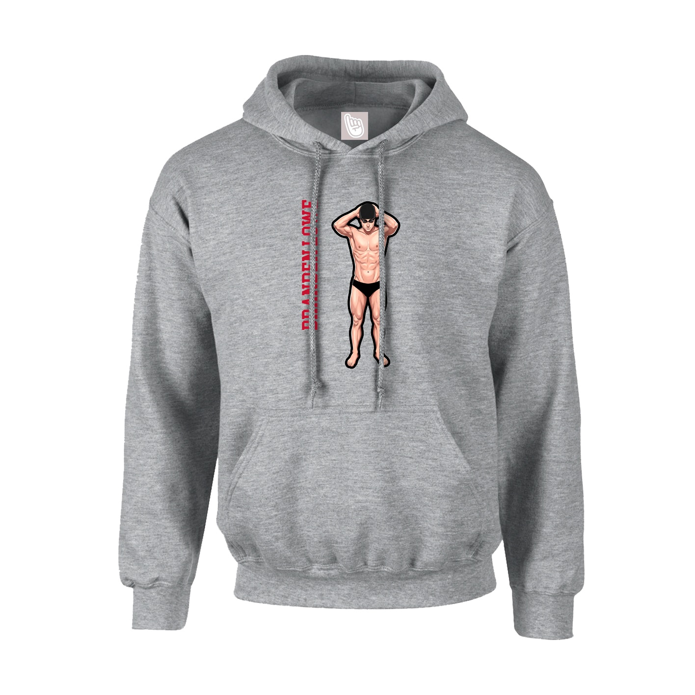 Youth Hoodie — Name Vertical in Grey